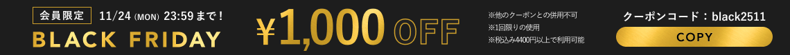 ブラックフライデークーポンコード：black2511