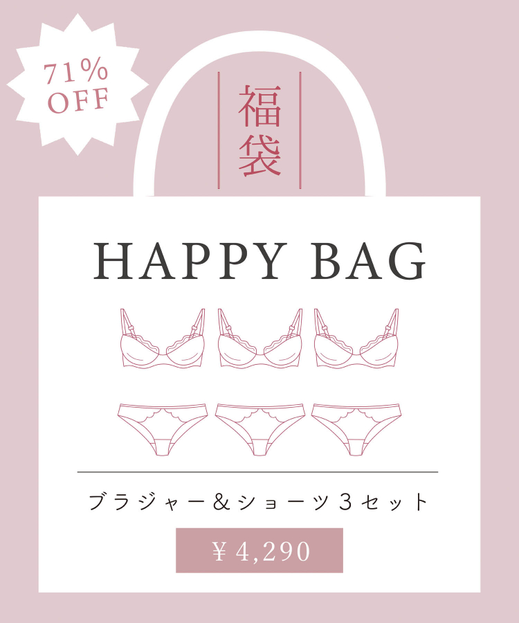 ブラジャーショーツ上下3セット福袋【会員価格¥4290!!】