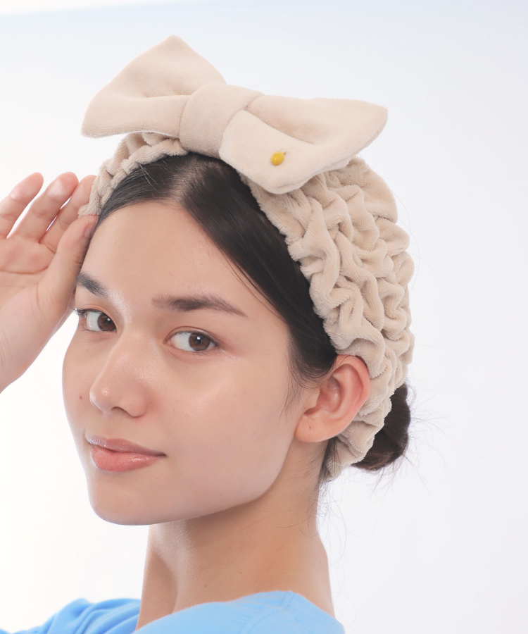 ベロアノットリボンヘアバンド