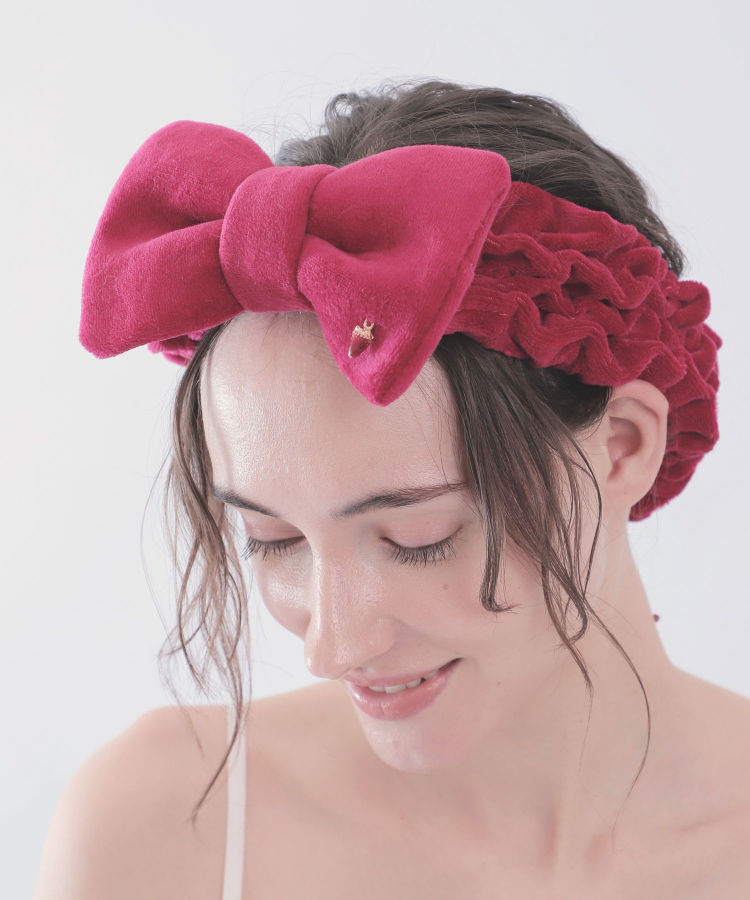 ベロアノットリボンヘアバンド