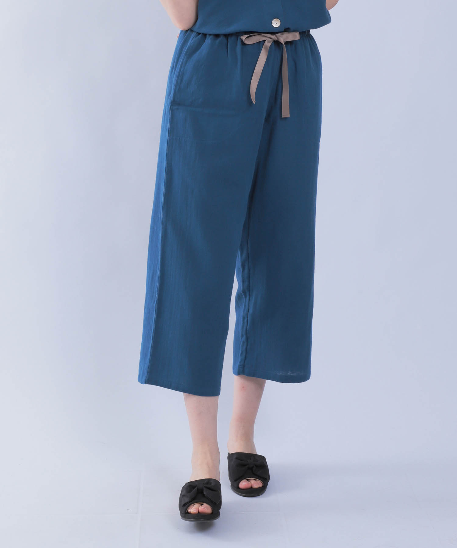 ダブルガーゼ刺繍セットアップ_パジャマ&ルームウェア-セットアップ_ネイビー_8