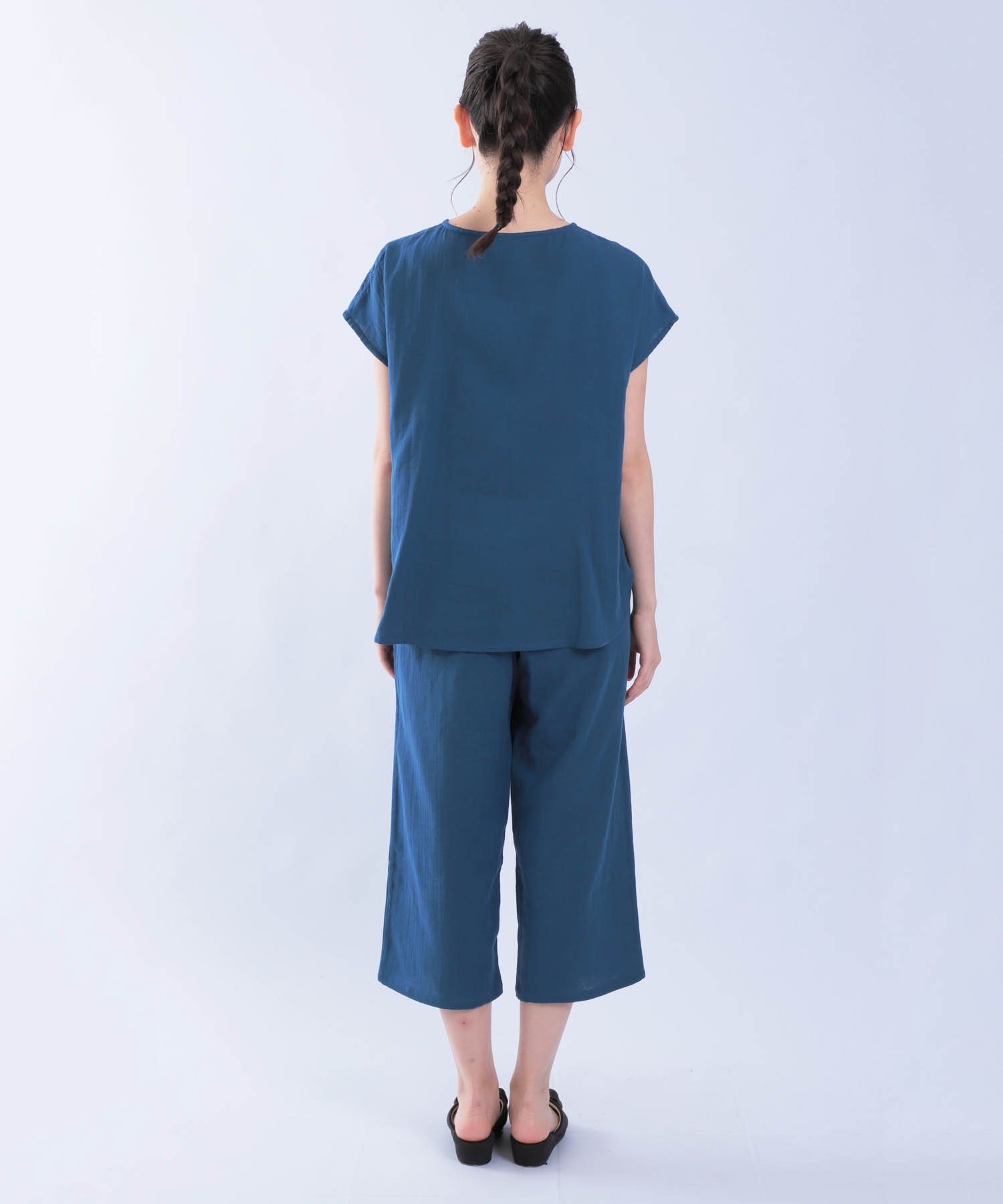 ダブルガーゼ刺繍セットアップ_パジャマ&ルームウェア-セットアップ_ネイビー_9