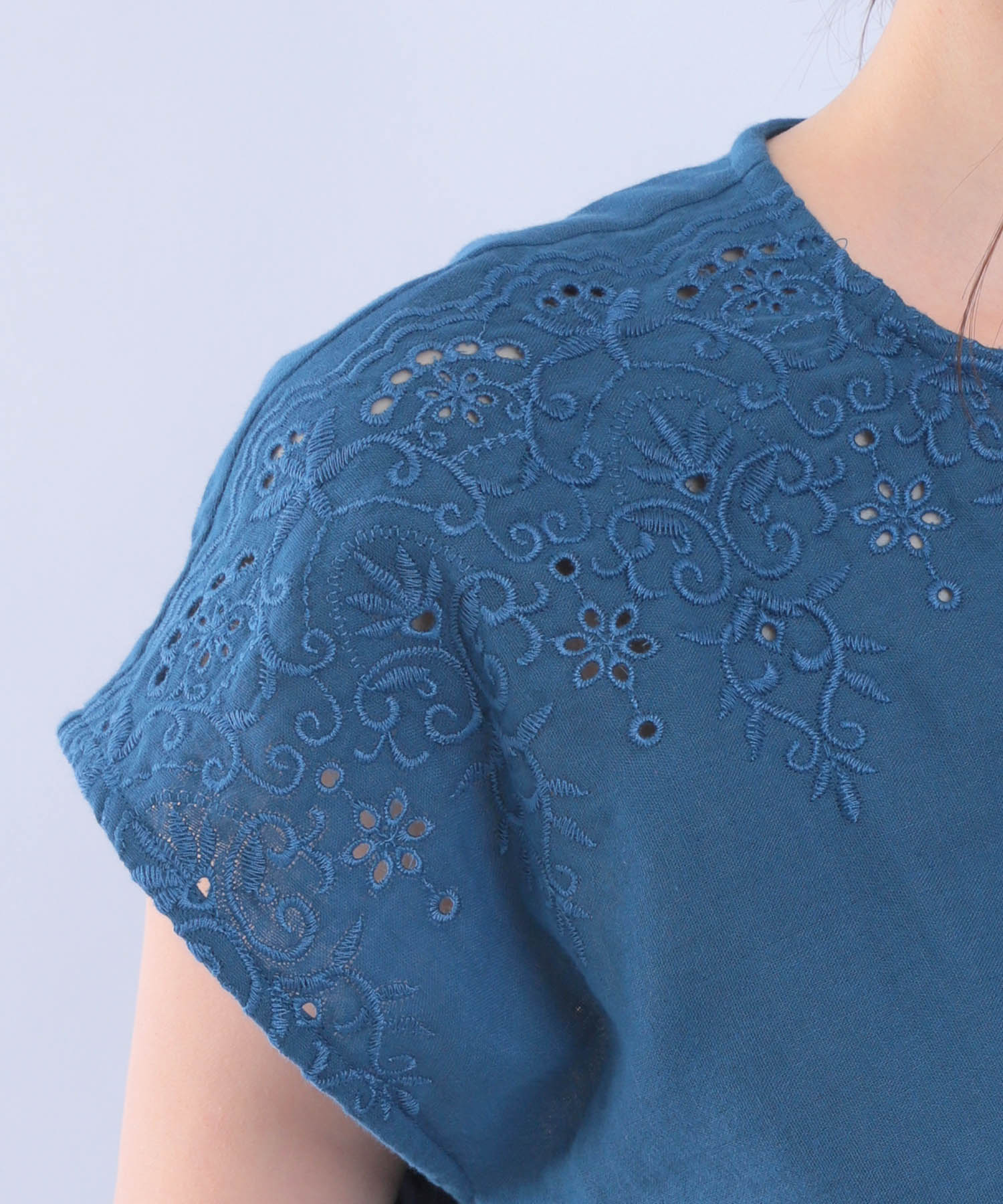 ダブルガーゼ刺繍セットアップ_パジャマ&ルームウェア-セットアップ_ネイビー_5