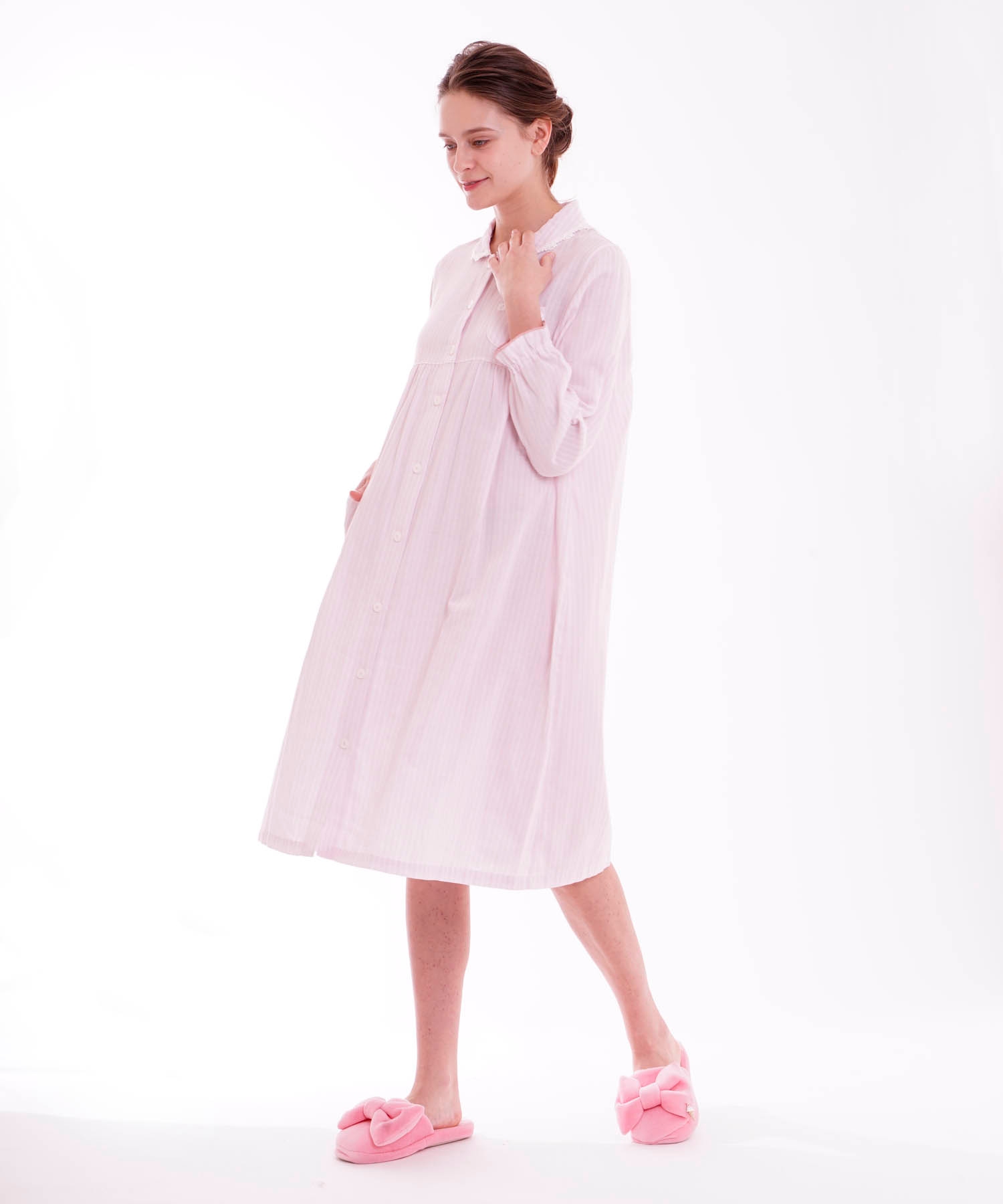 Me.ミィ frill gather neck onepiece ブラック - ロングワンピース