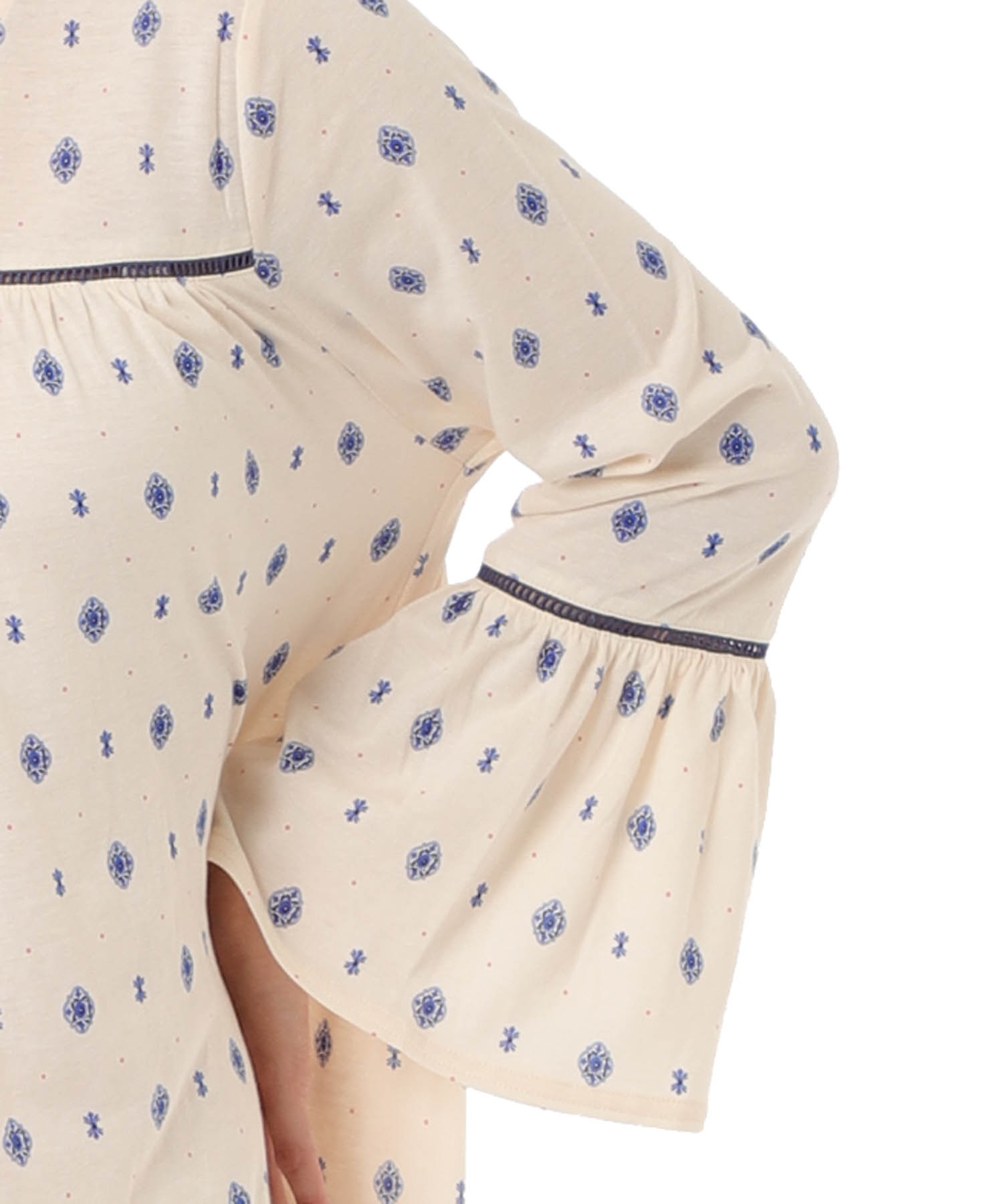 綿テンセル プティークレストワンピース_パジャマ&ルームウェア-ワンピース・ネグリジェ_ホワイト_4