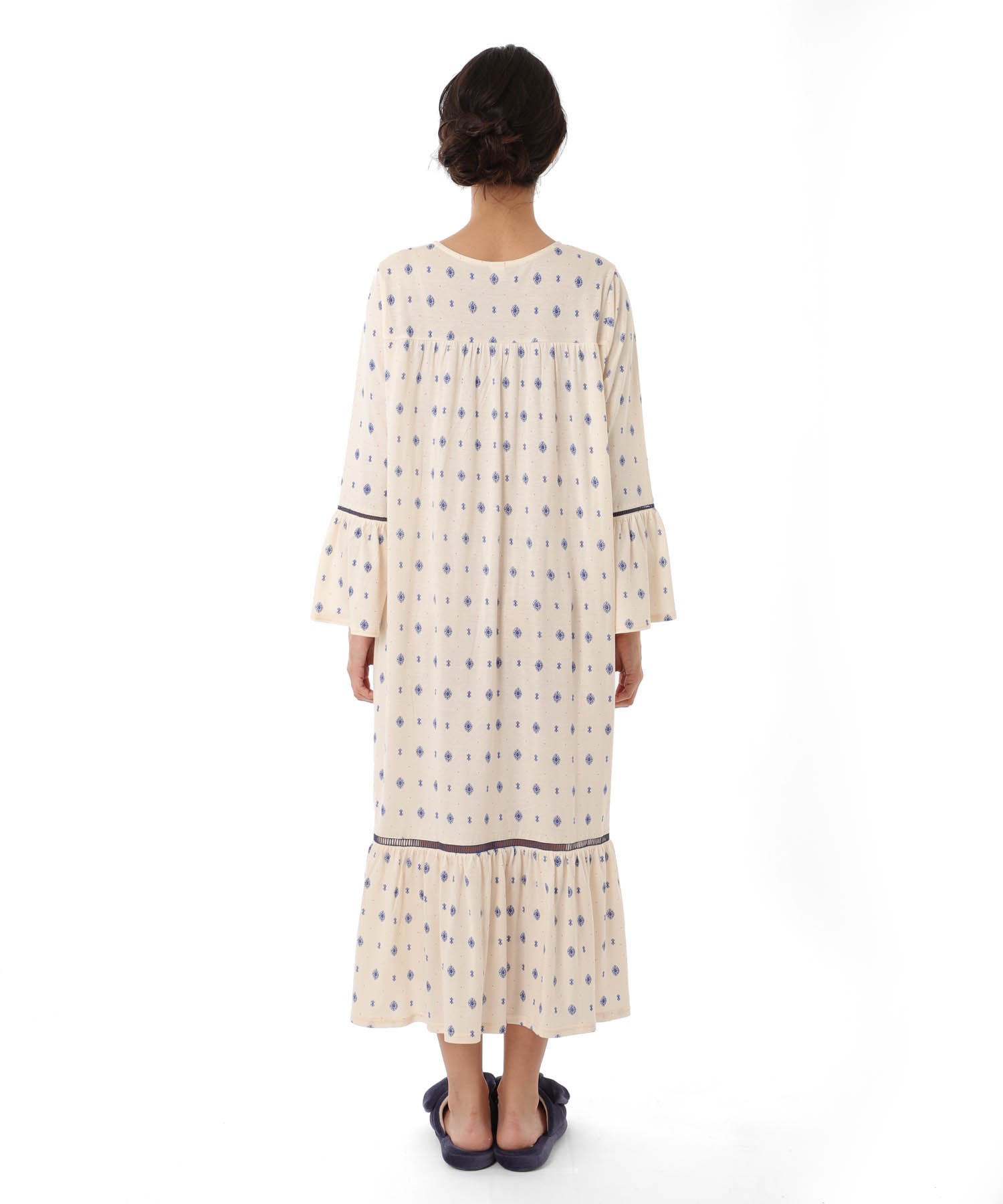 綿テンセル プティークレストワンピース_パジャマ&ルームウェア-ワンピース・ネグリジェ_ホワイト_6