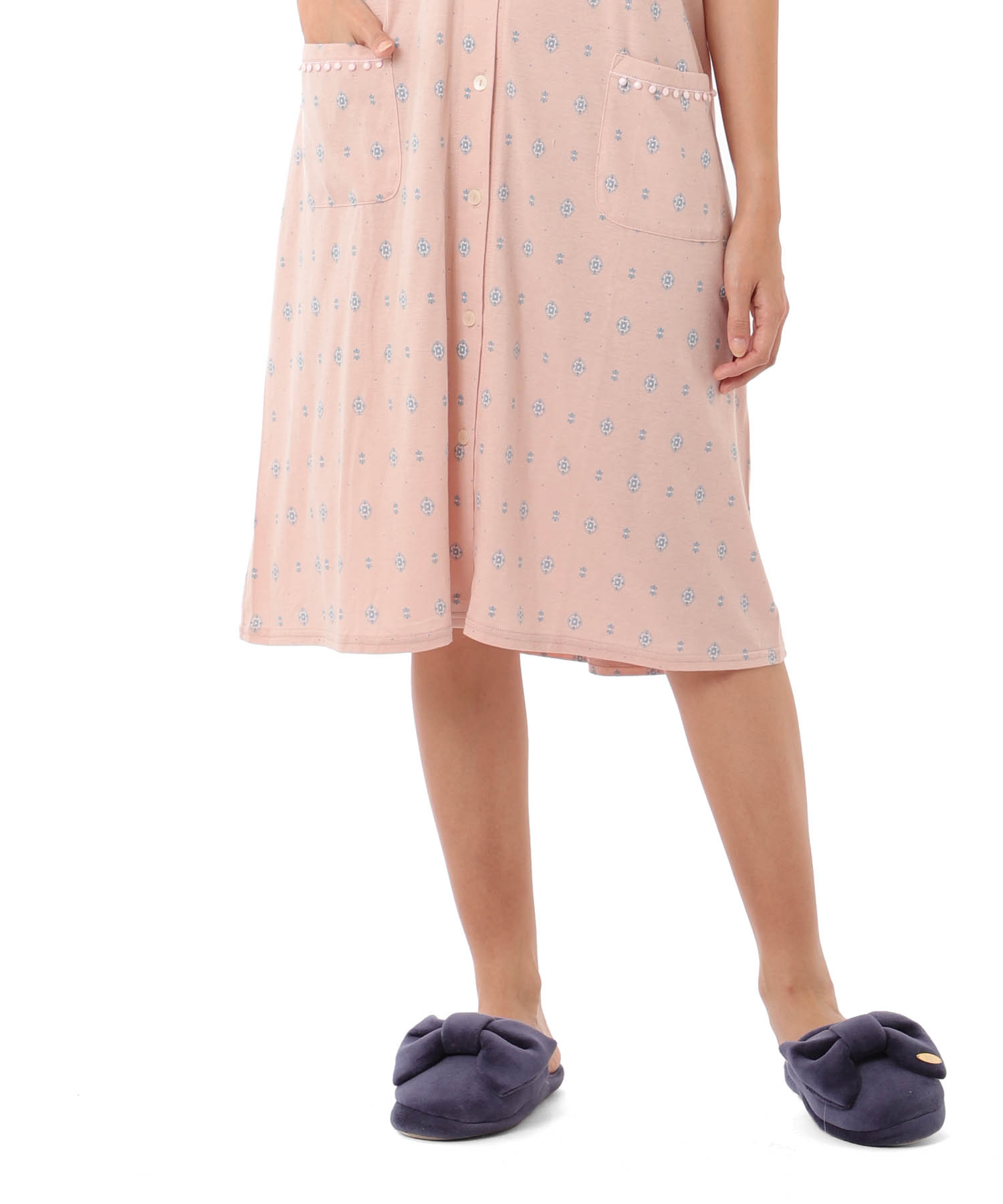 綿テンセル プティークレストルーミー_パジャマ&ルームウェア-ワンピース・ネグリジェ_ピンク_5