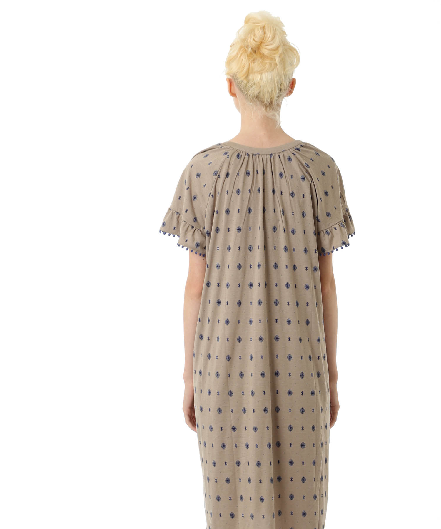 綿テンセル プティークレストルーミー_パジャマ&ルームウェア-ワンピース・ネグリジェ_ブラウン_5