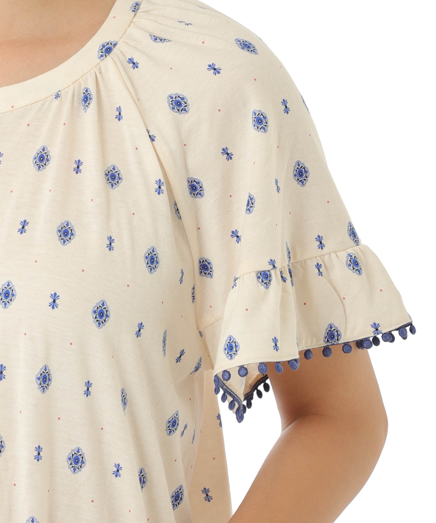 綿テンセル プティークレストルーミー_パジャマ&ルームウェア-ワンピース・ネグリジェ_ホワイト_3