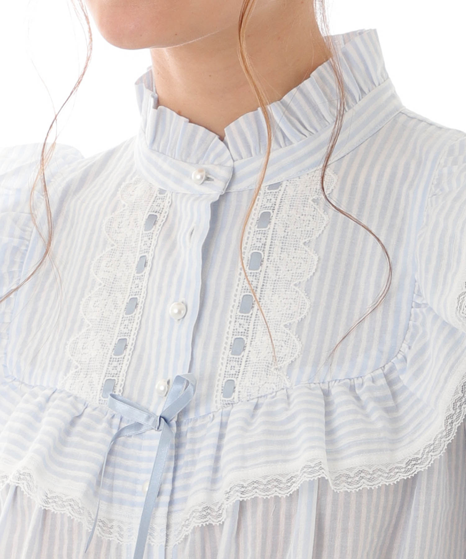 サッカーストライプフェミナムワンピース_パジャマ&ルームウェア-ワンピース・ネグリジェ_ブルー_3