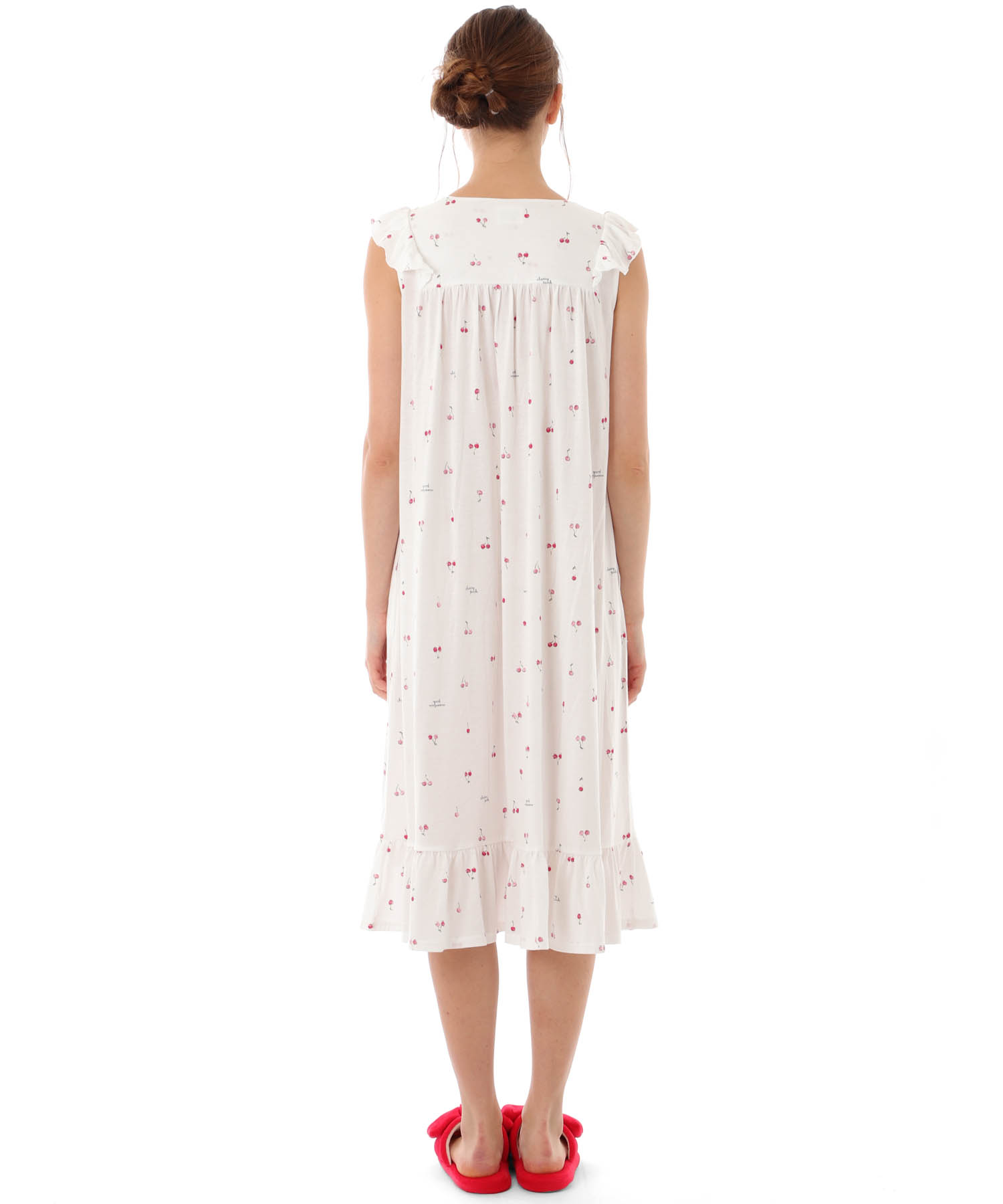 綿テンセルチェリーワンピース_パジャマ&ルームウェア-ワンピース・ネグリジェ_ホワイト_6