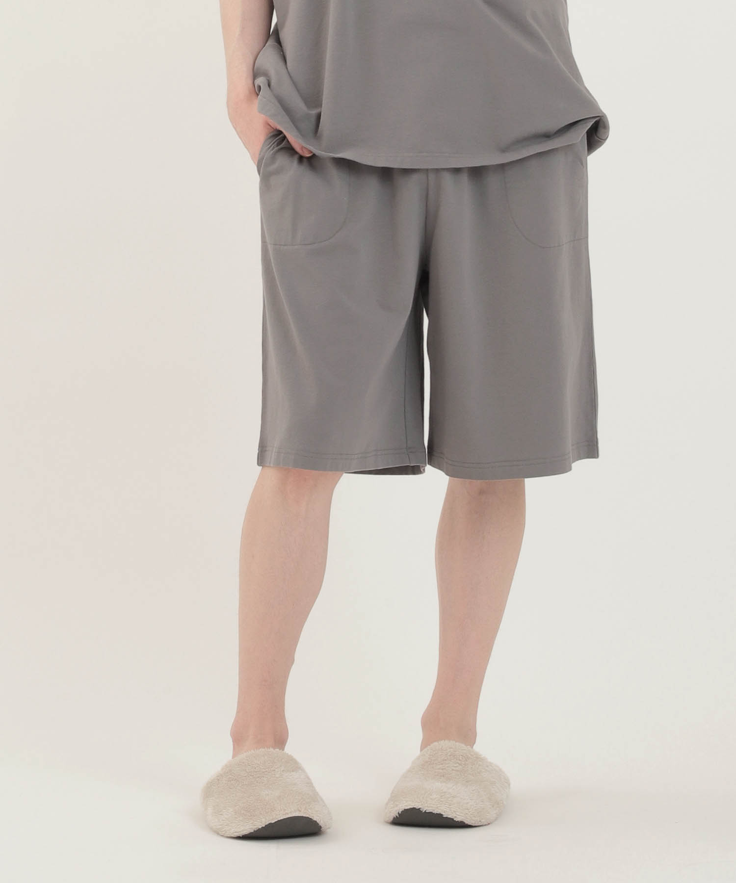 コットンベア天竺パンダ メンズルームウェア_パジャマ&ルームウェア-セットアップ_グレー_4