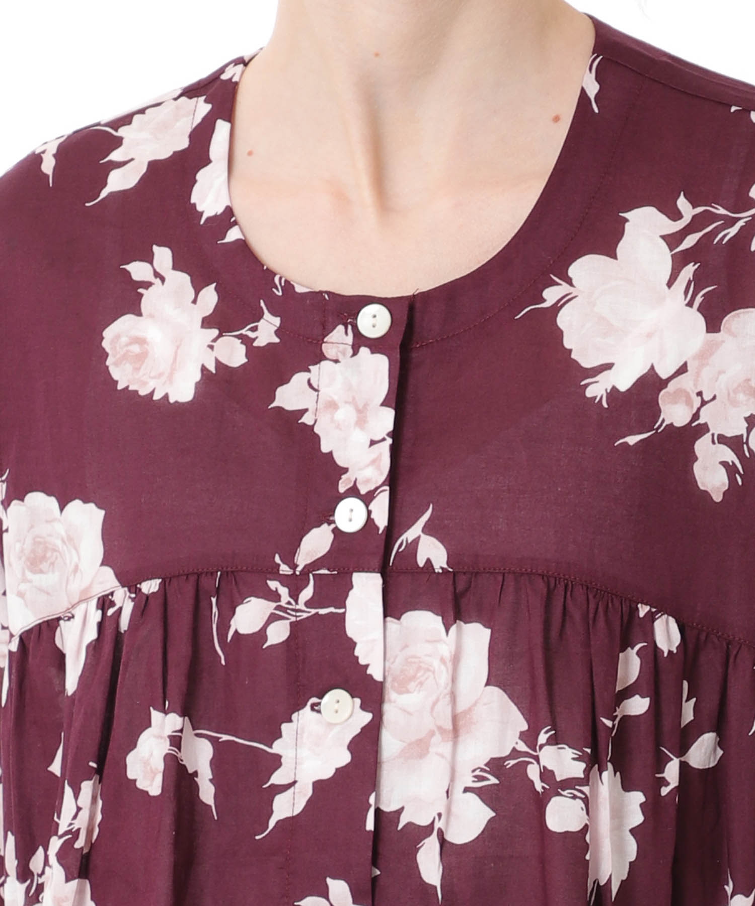 モノトーンローズセットアップ_パジャマ&ルームウェア-セットアップ_ボルドー_3