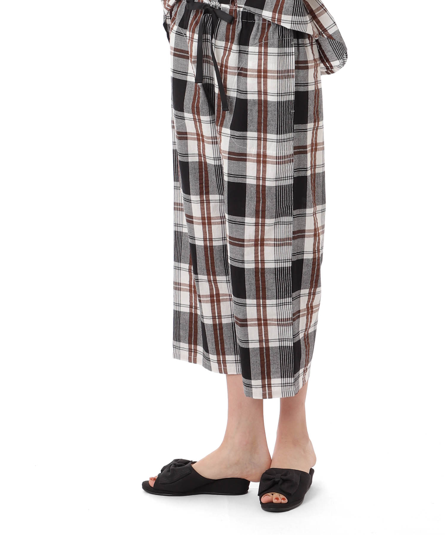 変わり織りサッカーチェックセットアップ_パジャマ&ルームウェア-セットアップ_ブラック_6