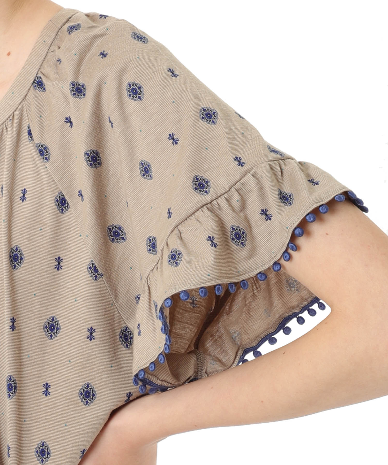 綿テンセル プティークレストセットアップ_パジャマ&ルームウェア-セットアップ_ブラウン_3