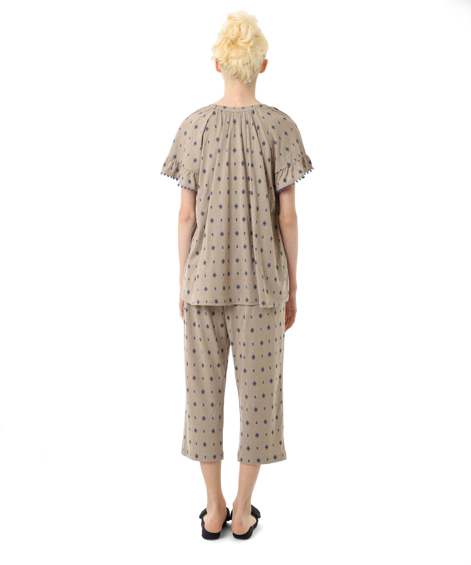 綿テンセル プティークレストセットアップ_パジャマ&ルームウェア-セットアップ_ブラウン_5