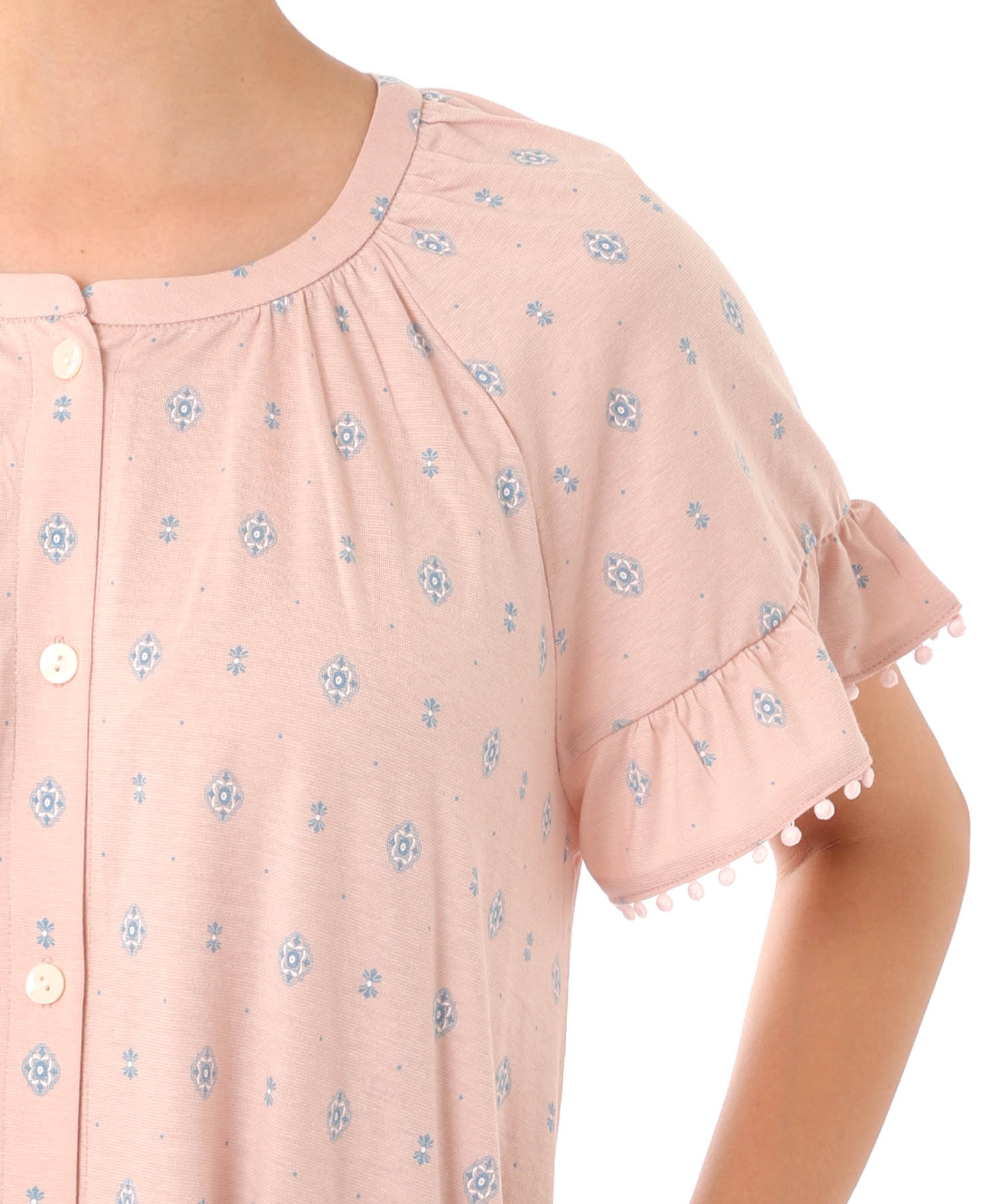 綿テンセル プティークレストセットアップ_パジャマ&ルームウェア-セットアップ_ピンク_3
