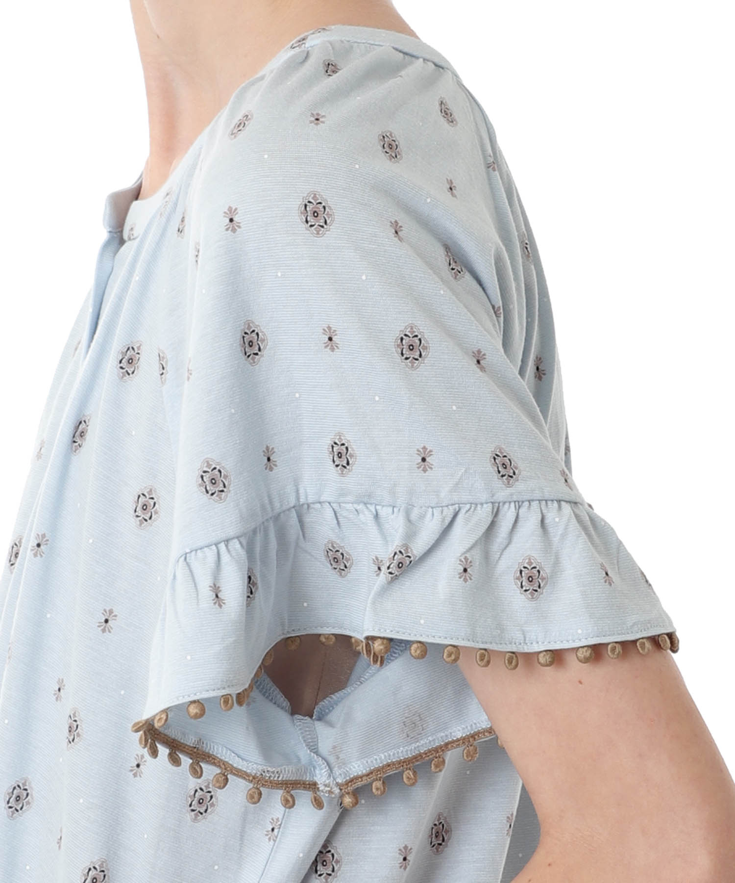 綿テンセル プティークレストセットアップ_パジャマ&ルームウェア-セットアップ_ブルー_3