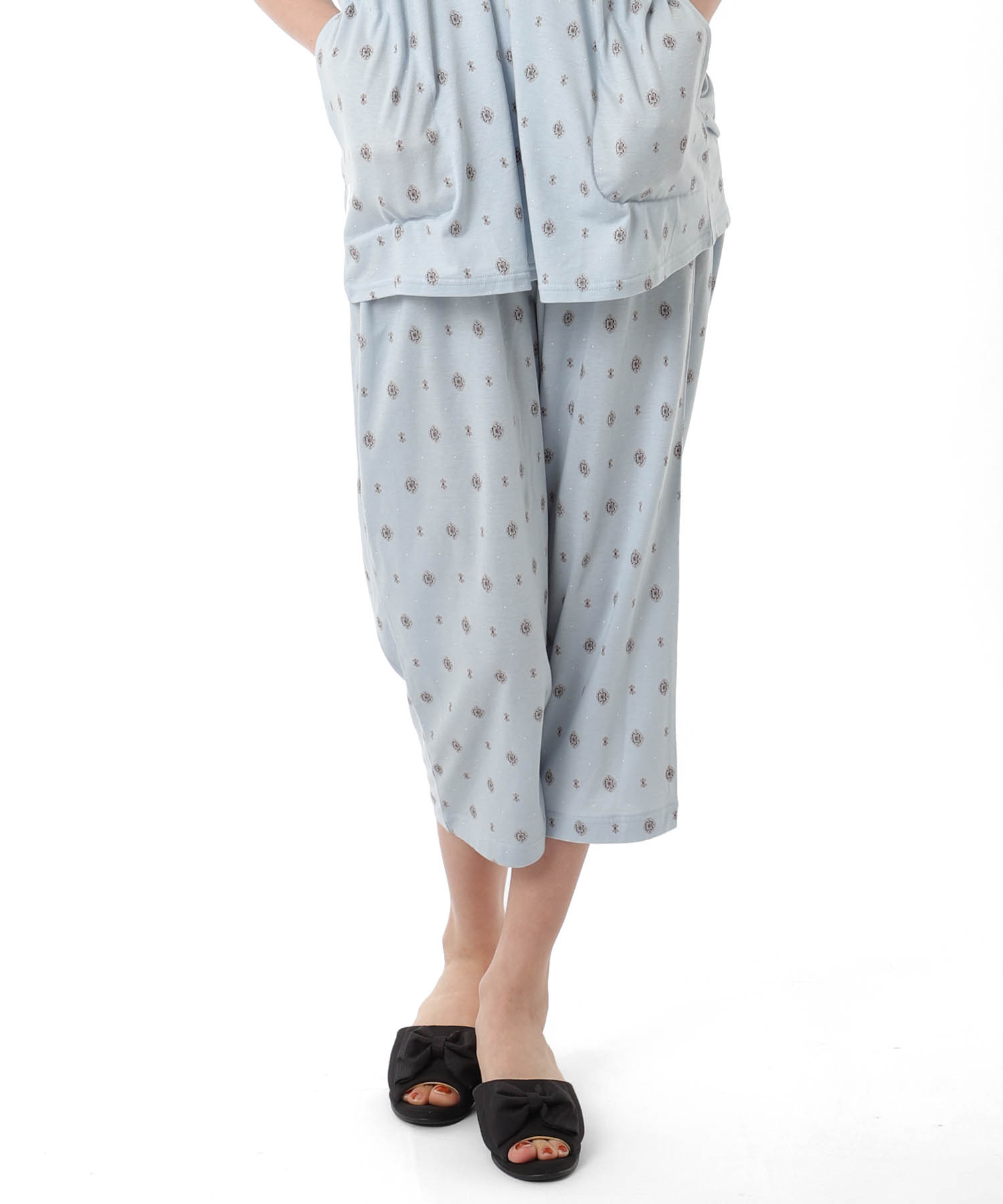 綿テンセル プティークレストセットアップ_パジャマ&ルームウェア-セットアップ_ブルー_5