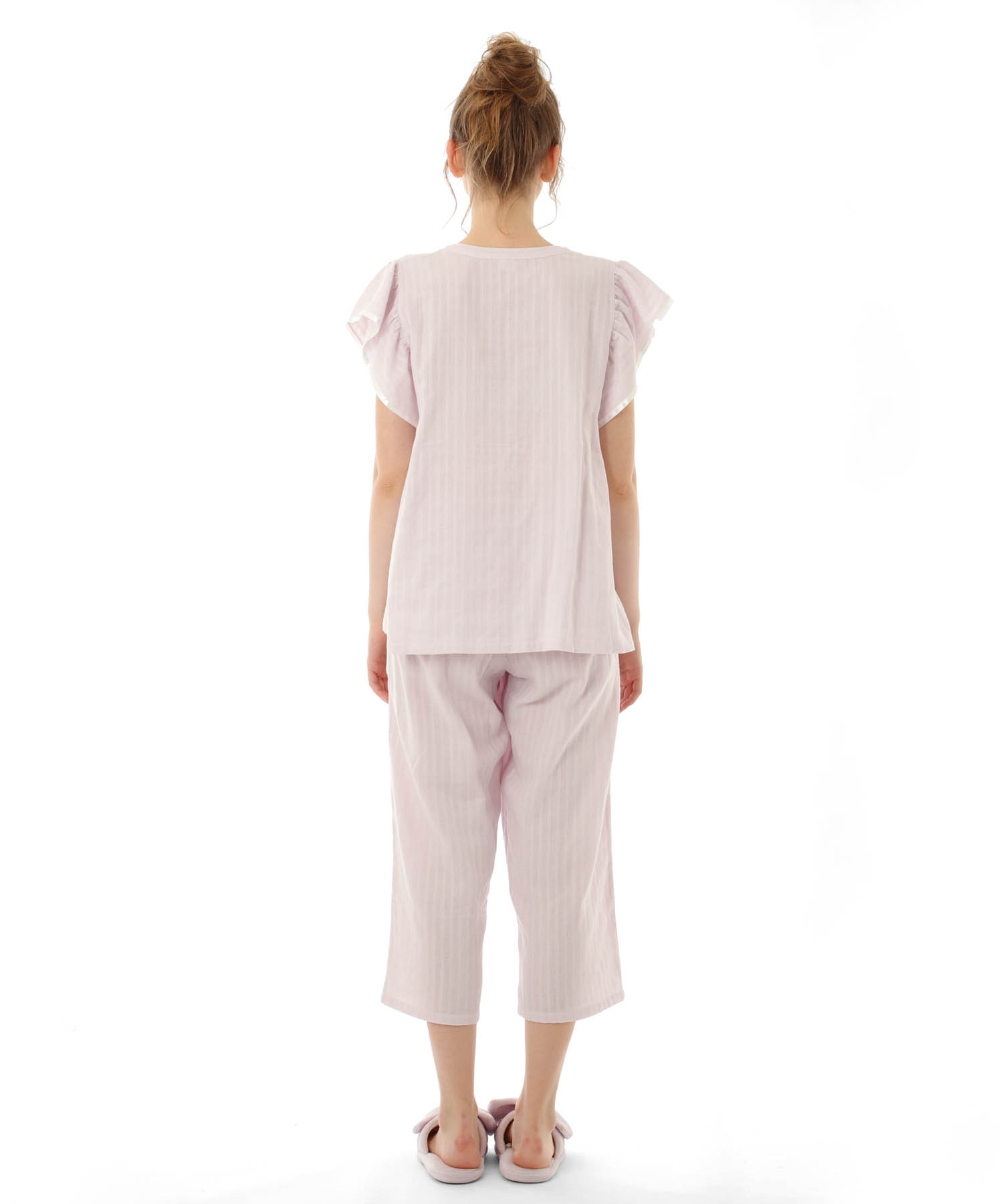 ダブルガーゼスズラン刺繍_パジャマ&ルームウェア-セットアップ_パープル_6