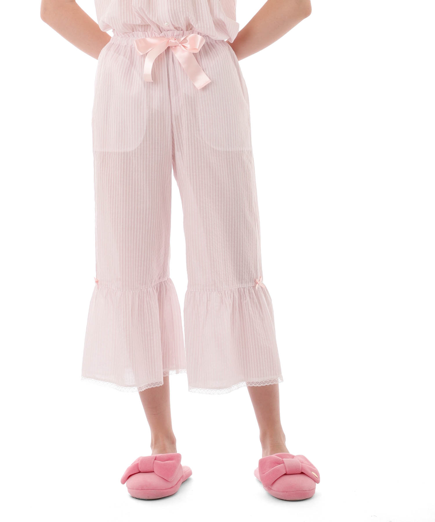 サッカーストライプフェミナム_パジャマ&ルームウェア-セットアップ_ピンク_6