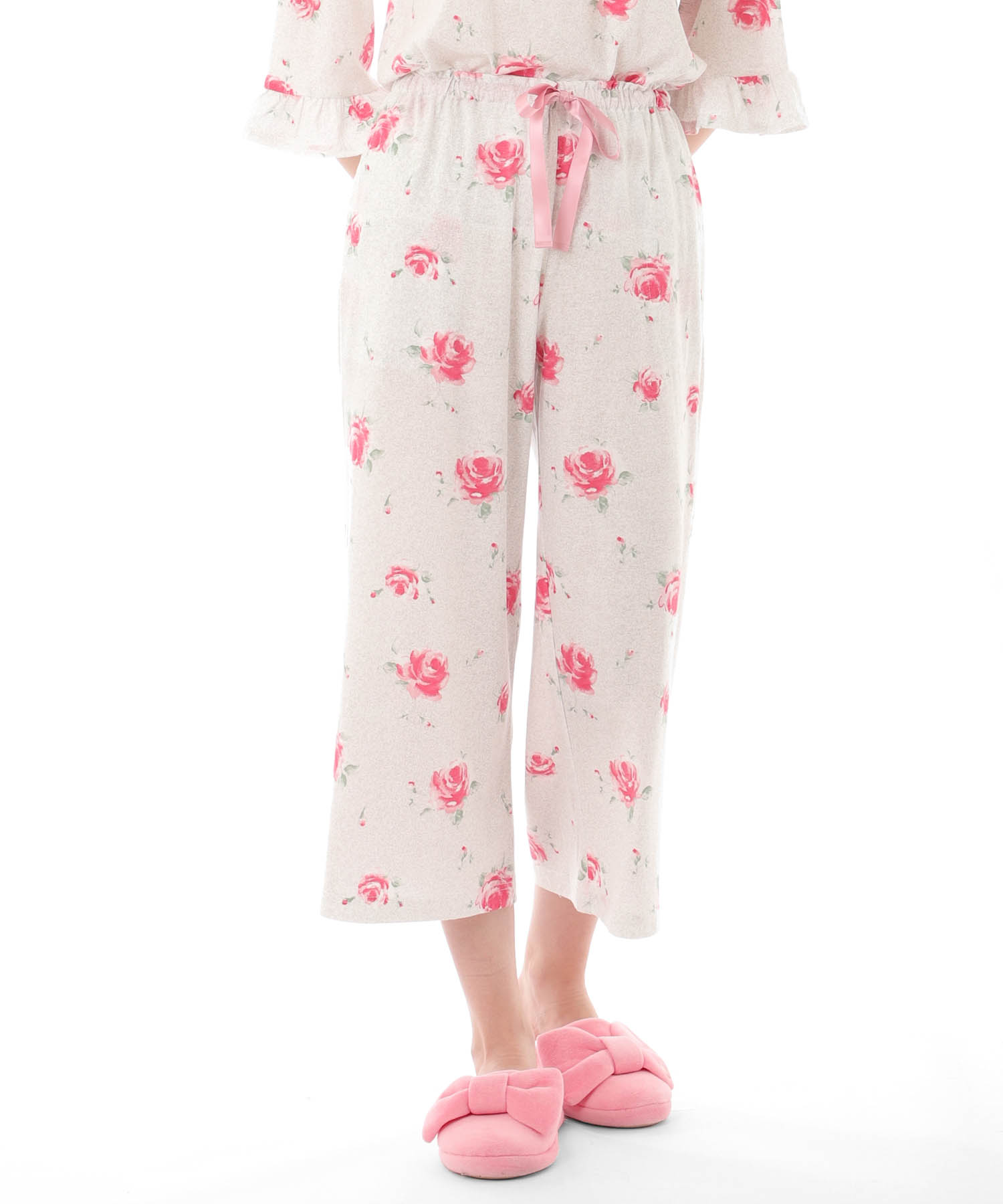 綿テンセルロージーローズセットアップ_パジャマ&ルームウェア-セットアップ_グレー_5