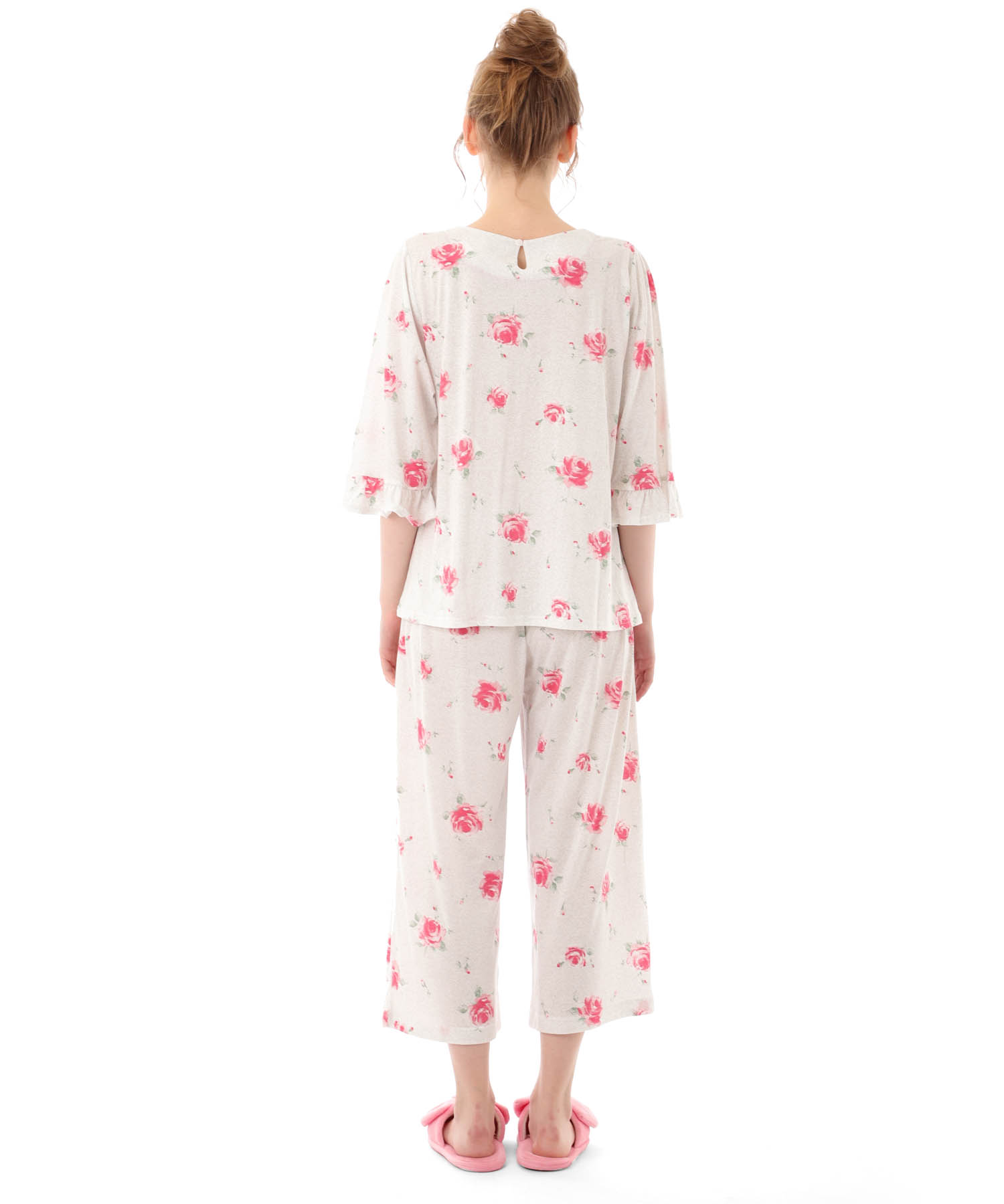 綿テンセルロージーローズセットアップ_パジャマ&ルームウェア-セットアップ_グレー_6