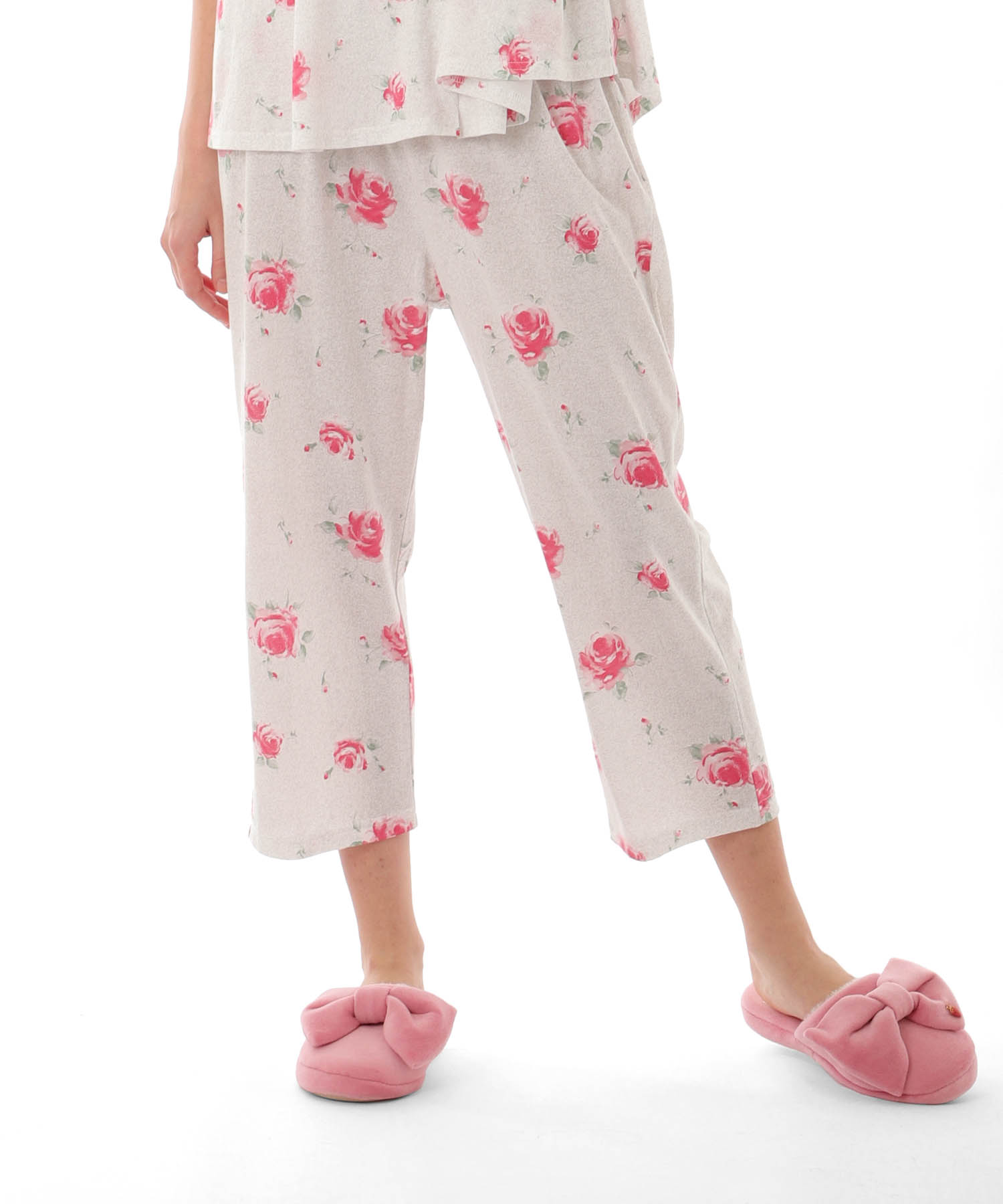 綿テンセルロージーローズパジャマ_パジャマ&ルームウェア-セットアップ_グレー_4