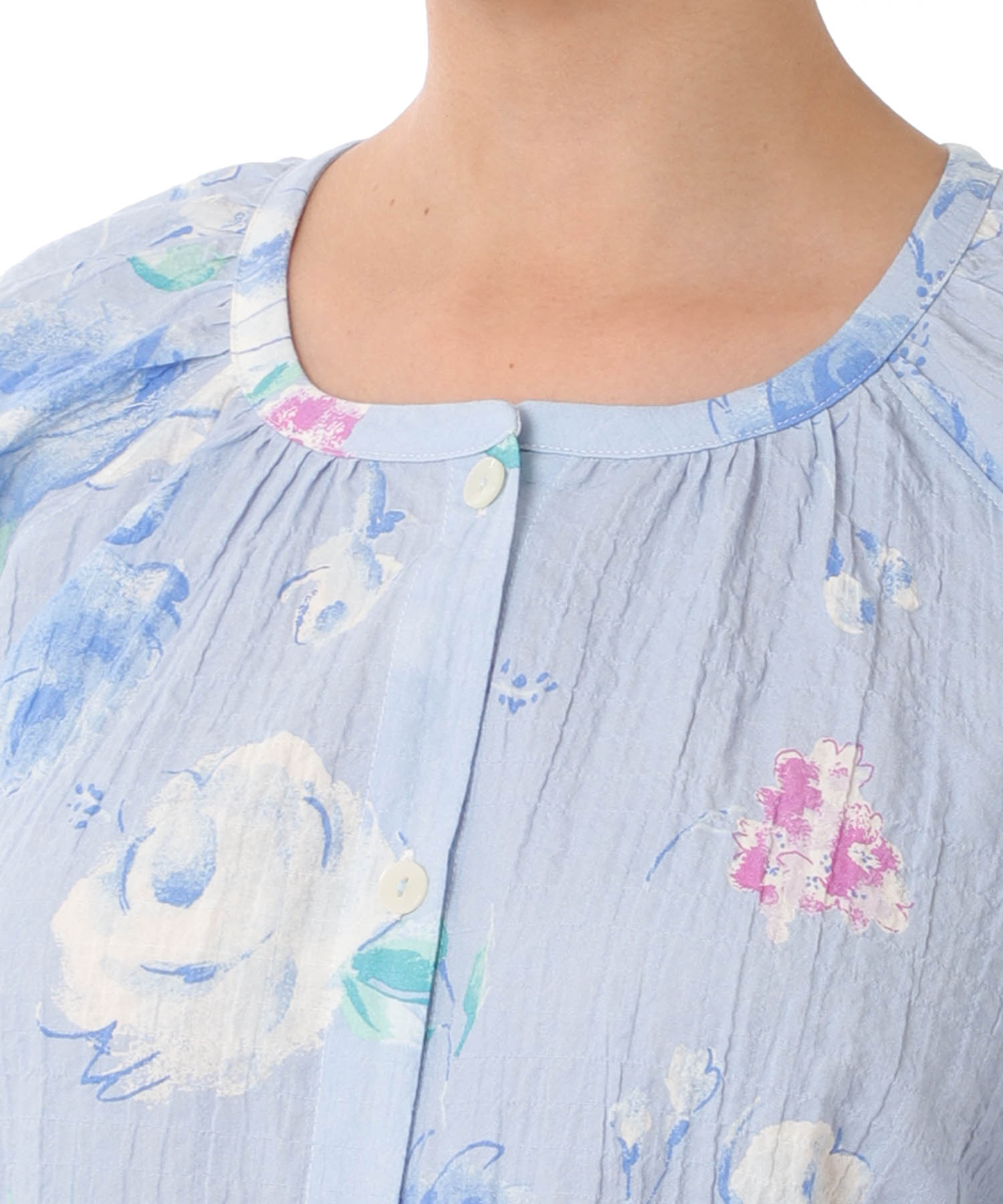 シャーリングボイルローズ_パジャマ&ルームウェア-セットアップ_ブルー_4