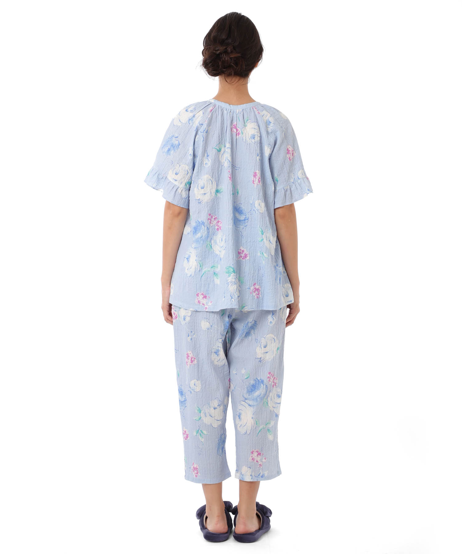 シャーリングボイルローズ_パジャマ&ルームウェア-セットアップ_ブルー_7