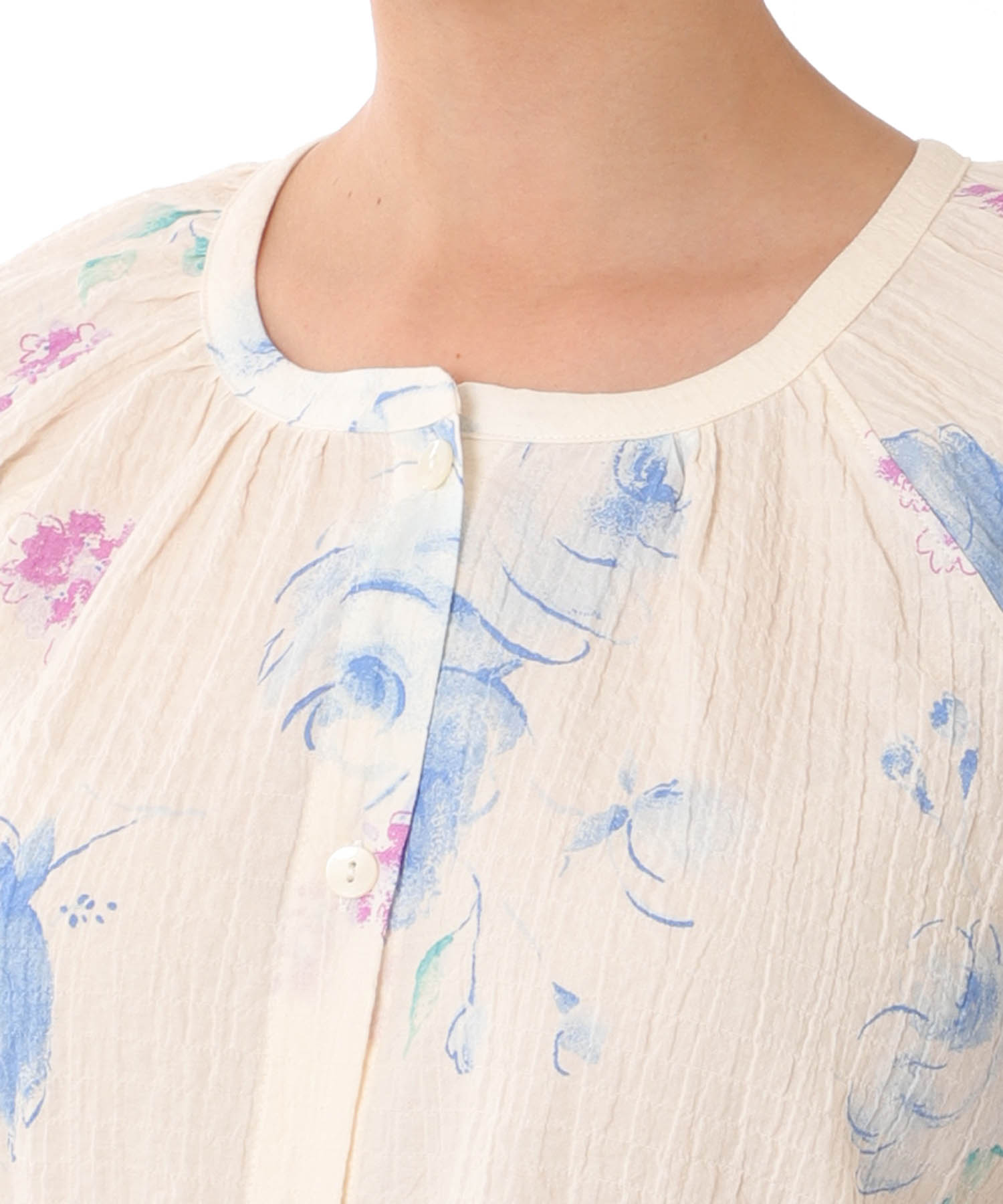 シャーリングボイルローズ_パジャマ&ルームウェア-セットアップ_クリーム_3