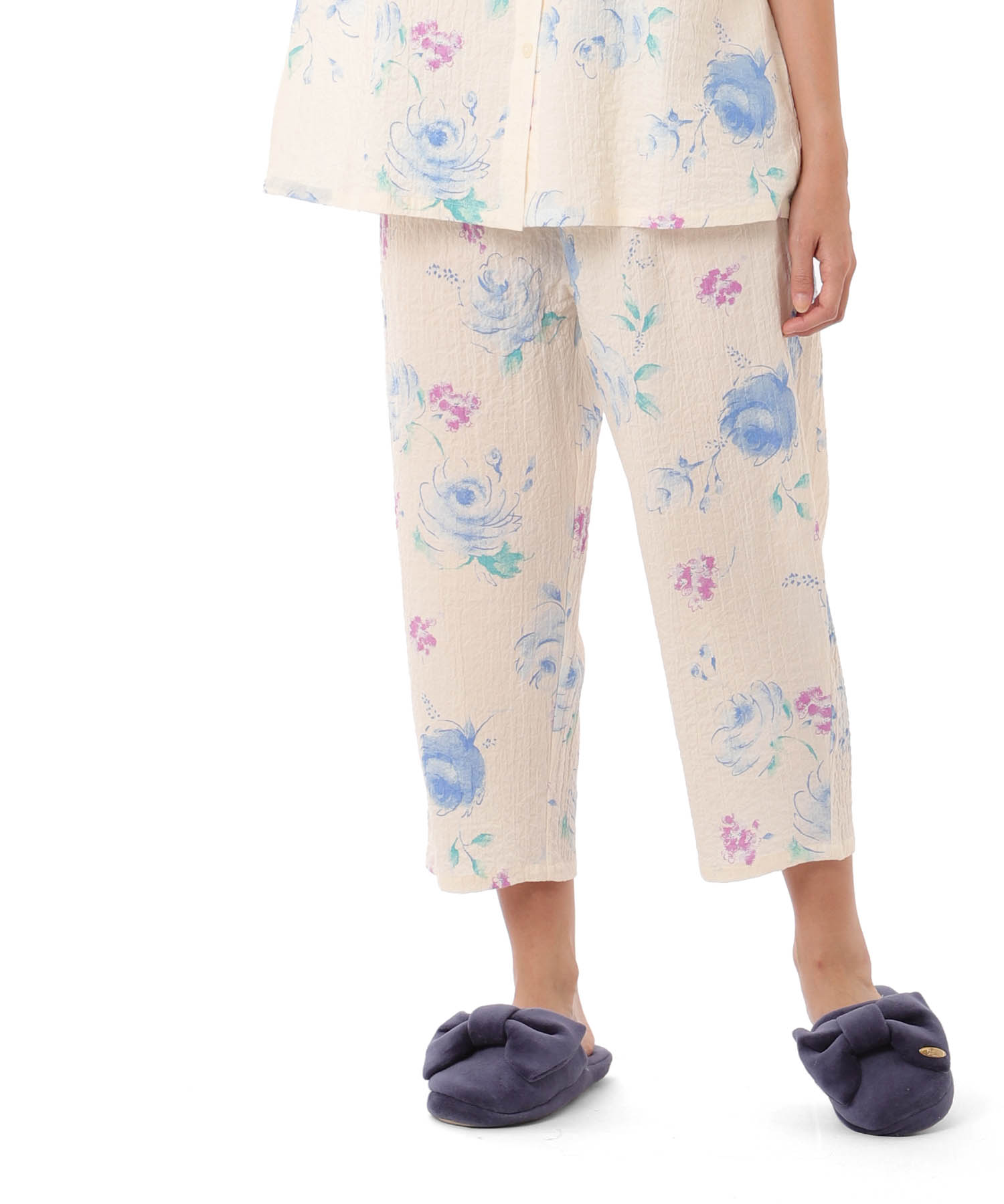 シャーリングボイルローズ_パジャマ&ルームウェア-セットアップ_クリーム_5