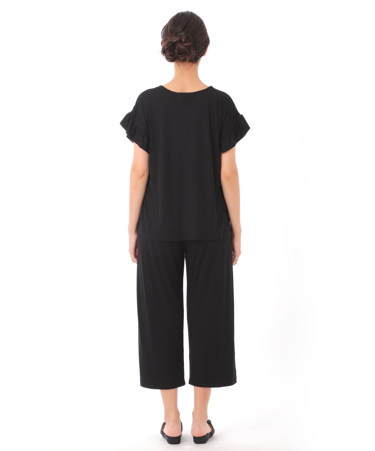 接触冷感リブニット_パジャマ&ルームウェア-セットアップ_ブラック_9