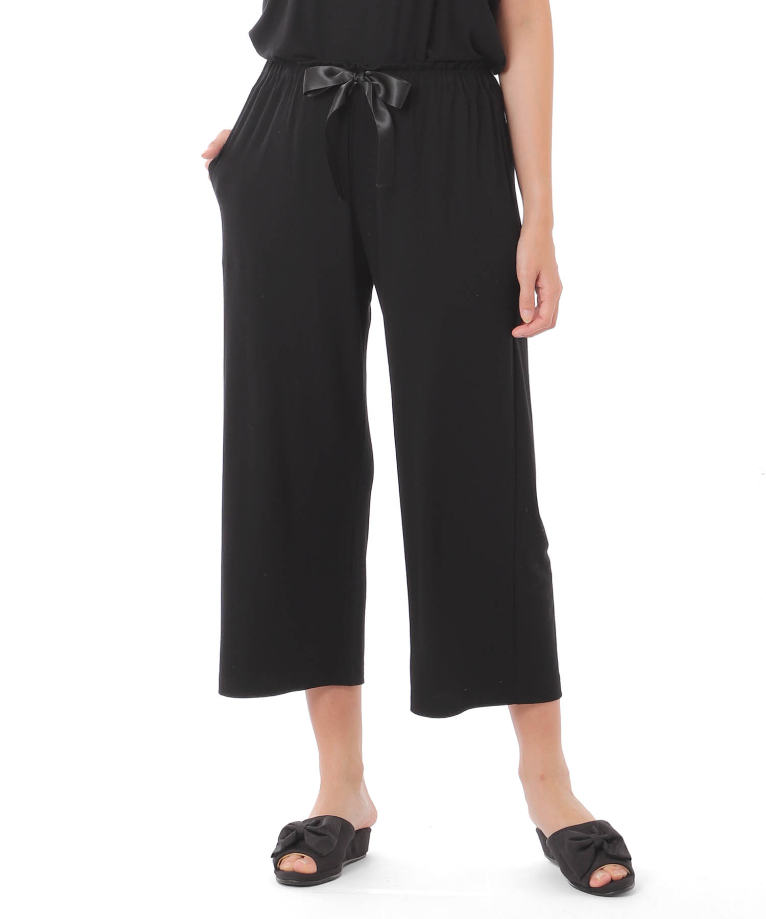 接触冷感リブニット_パジャマ&ルームウェア-セットアップ_ブラック_7