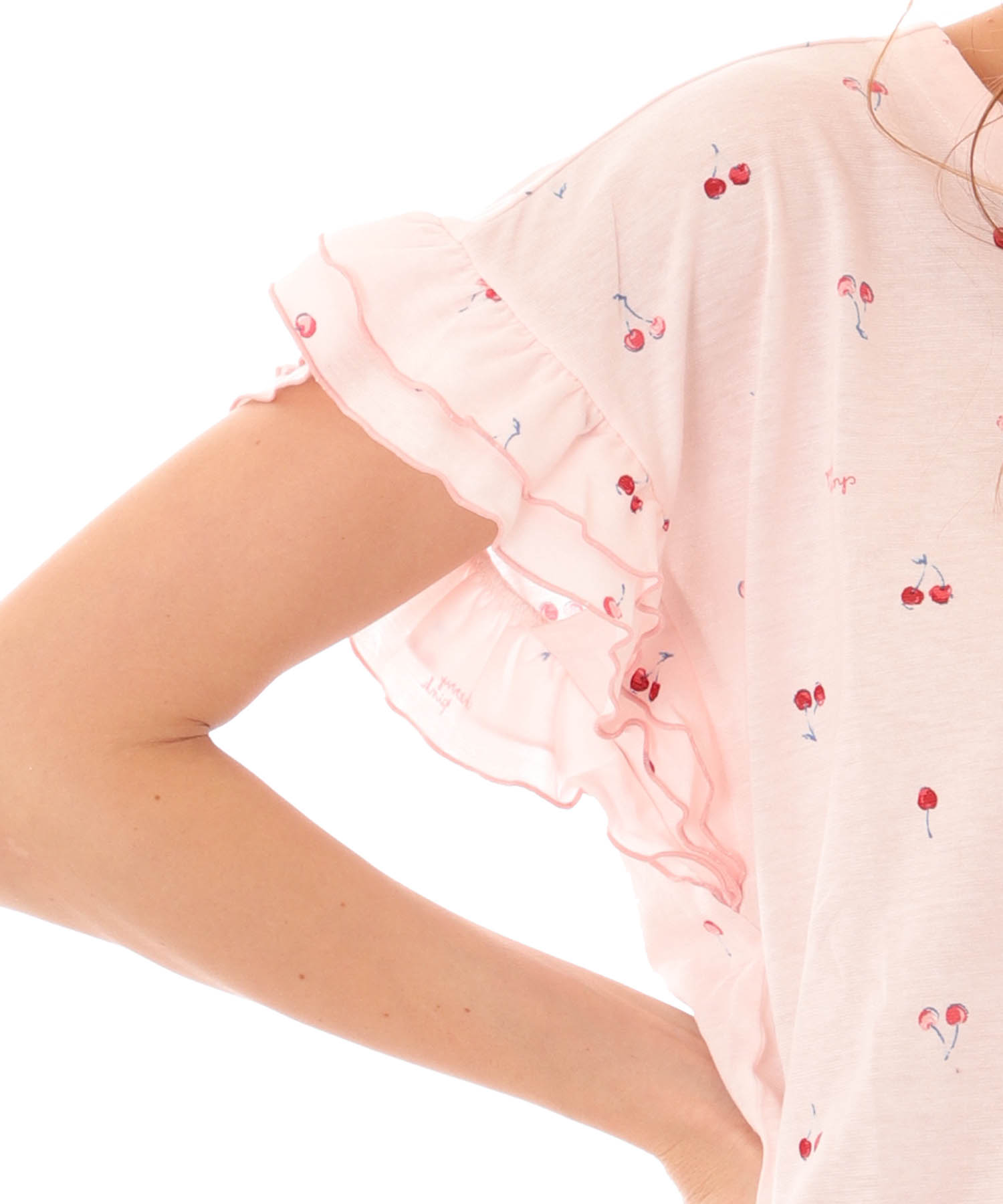 綿テンセルチェリー ショーティセットアップ_パジャマ&ルームウェア-セットアップ_ピンク_5