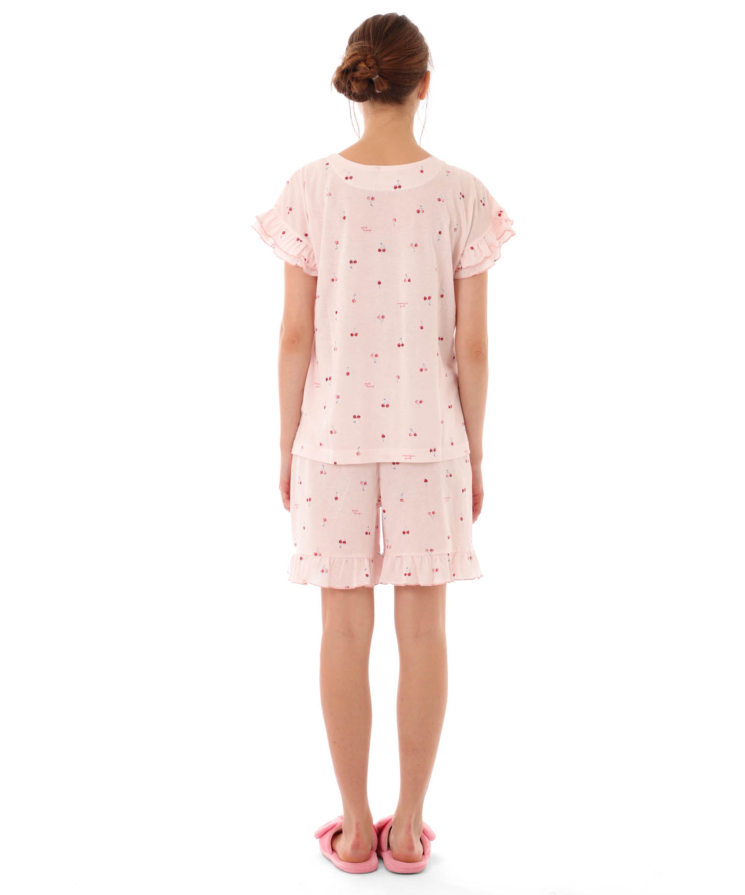 綿テンセルチェリー ショーティセットアップ_パジャマ&ルームウェア-セットアップ_ピンク_7