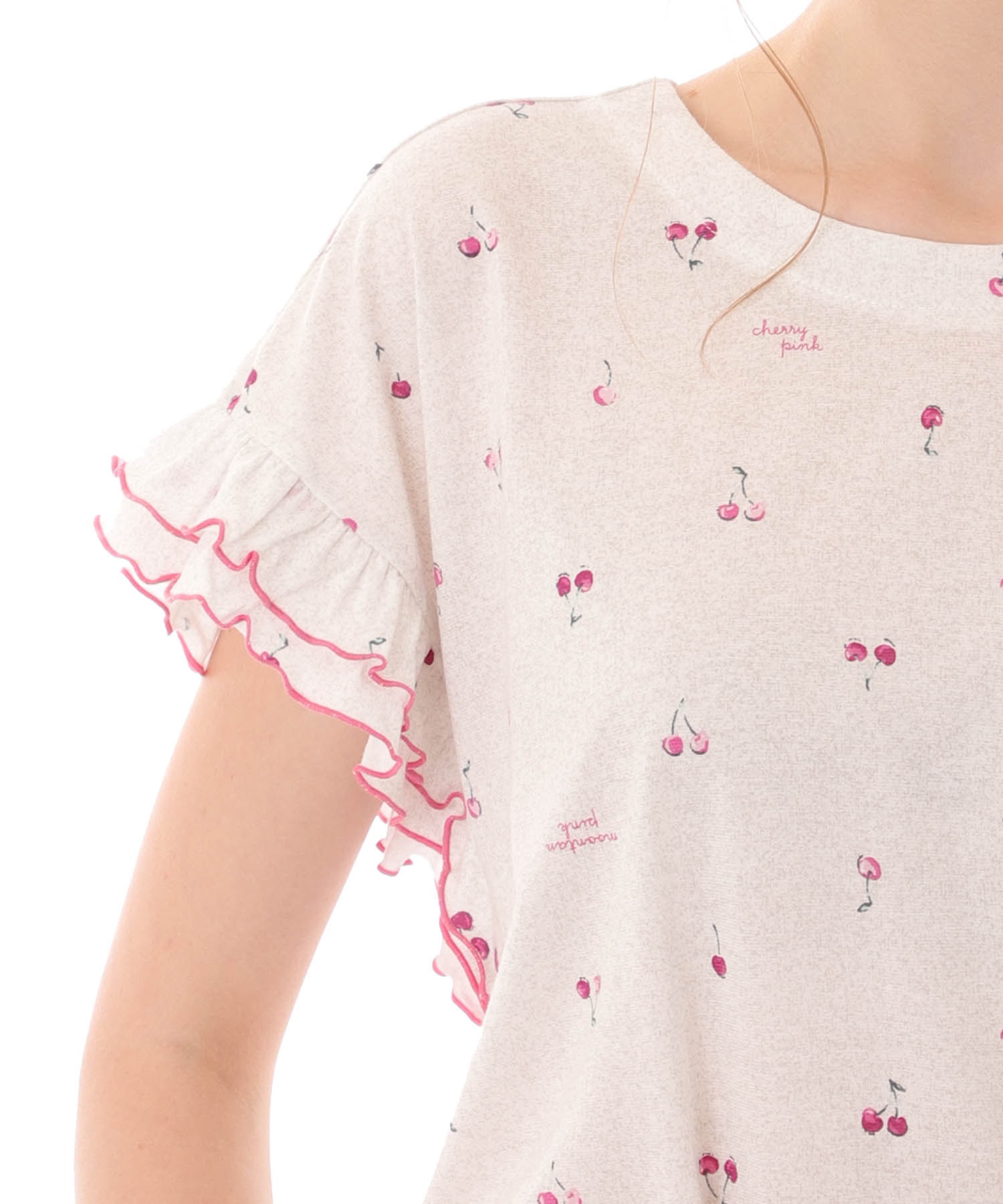綿テンセルチェリー ショーティセットアップ_パジャマ&ルームウェア-セットアップ_グレー_5