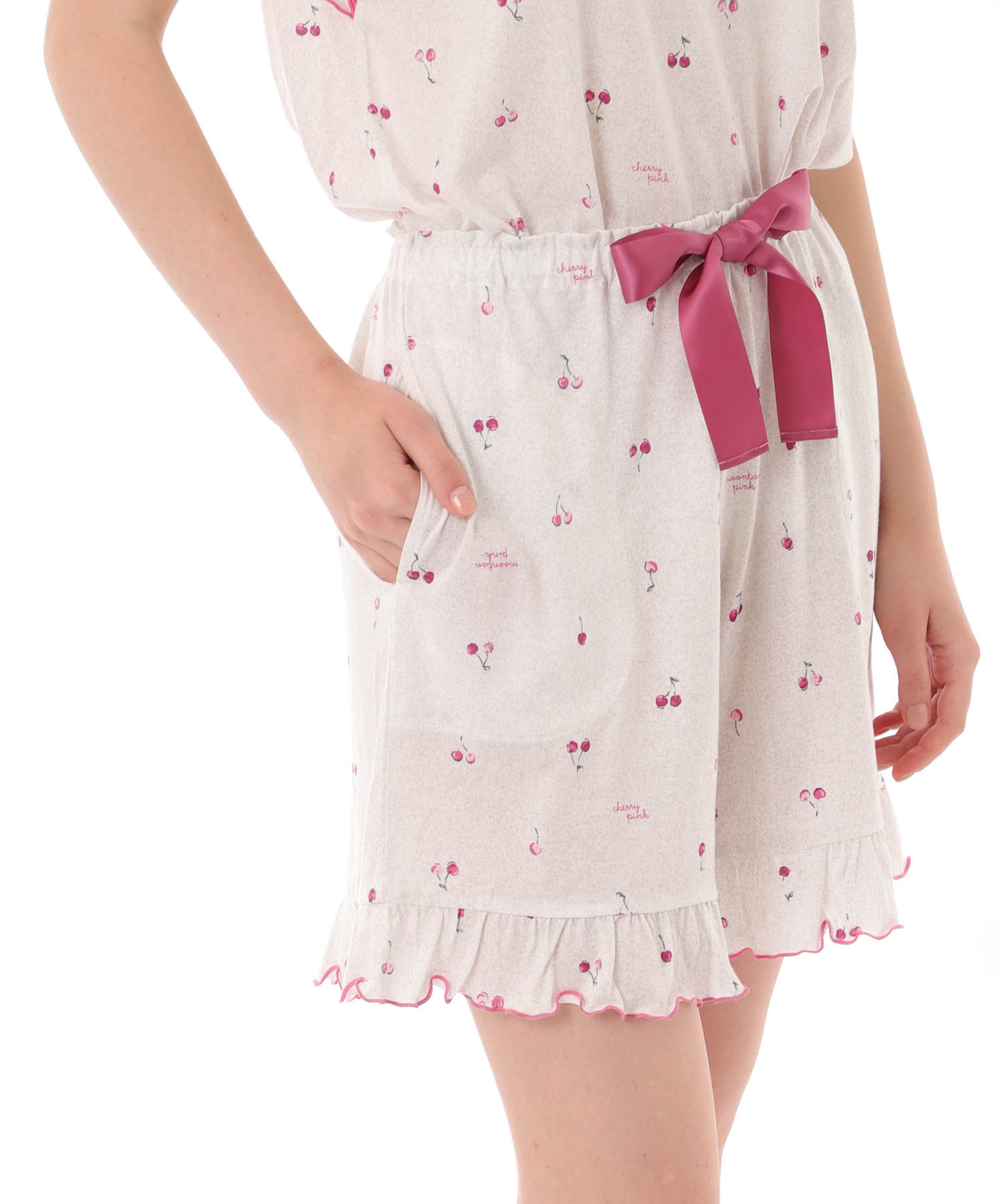 綿テンセルチェリー ショーティセットアップ_パジャマ&ルームウェア-セットアップ_グレー_7