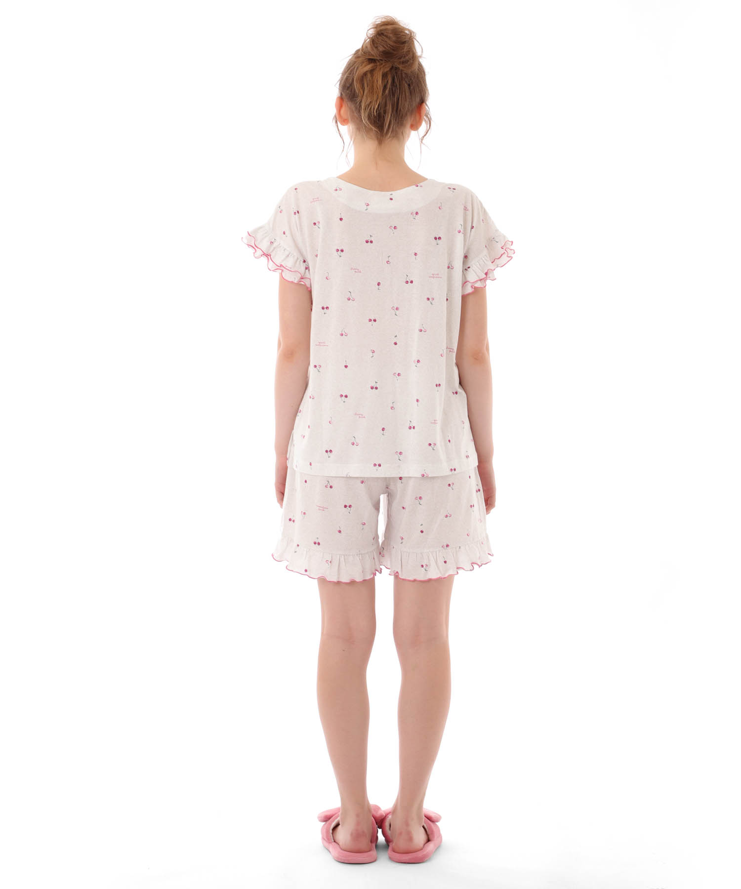 綿テンセルチェリー ショーティセットアップ_パジャマ&ルームウェア-セットアップ_グレー_8