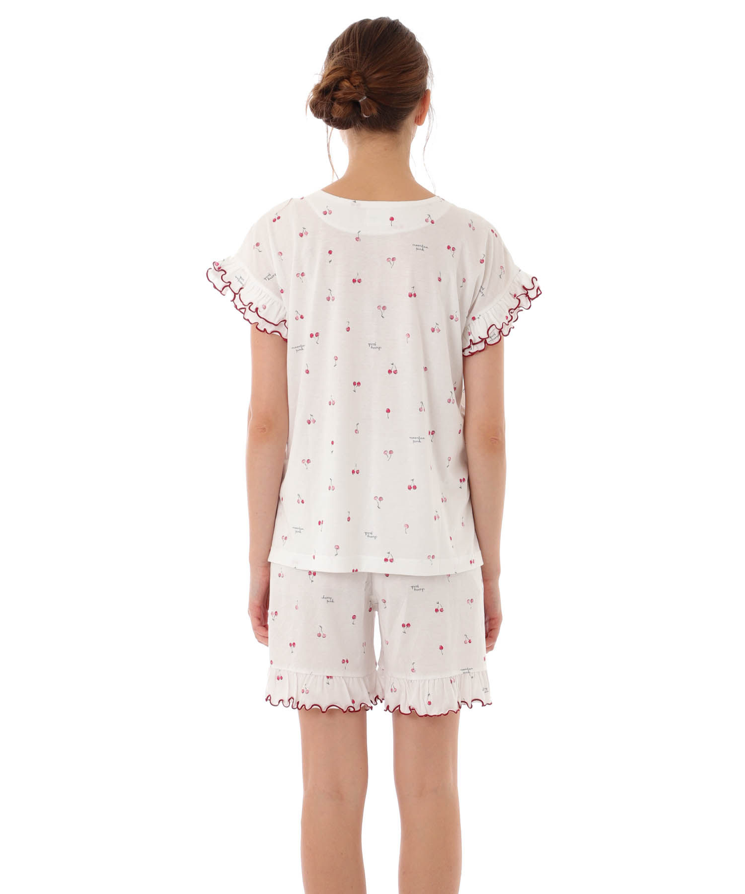 綿テンセルチェリー ショーティセットアップ_パジャマ&ルームウェア-セットアップ_ホワイト_7