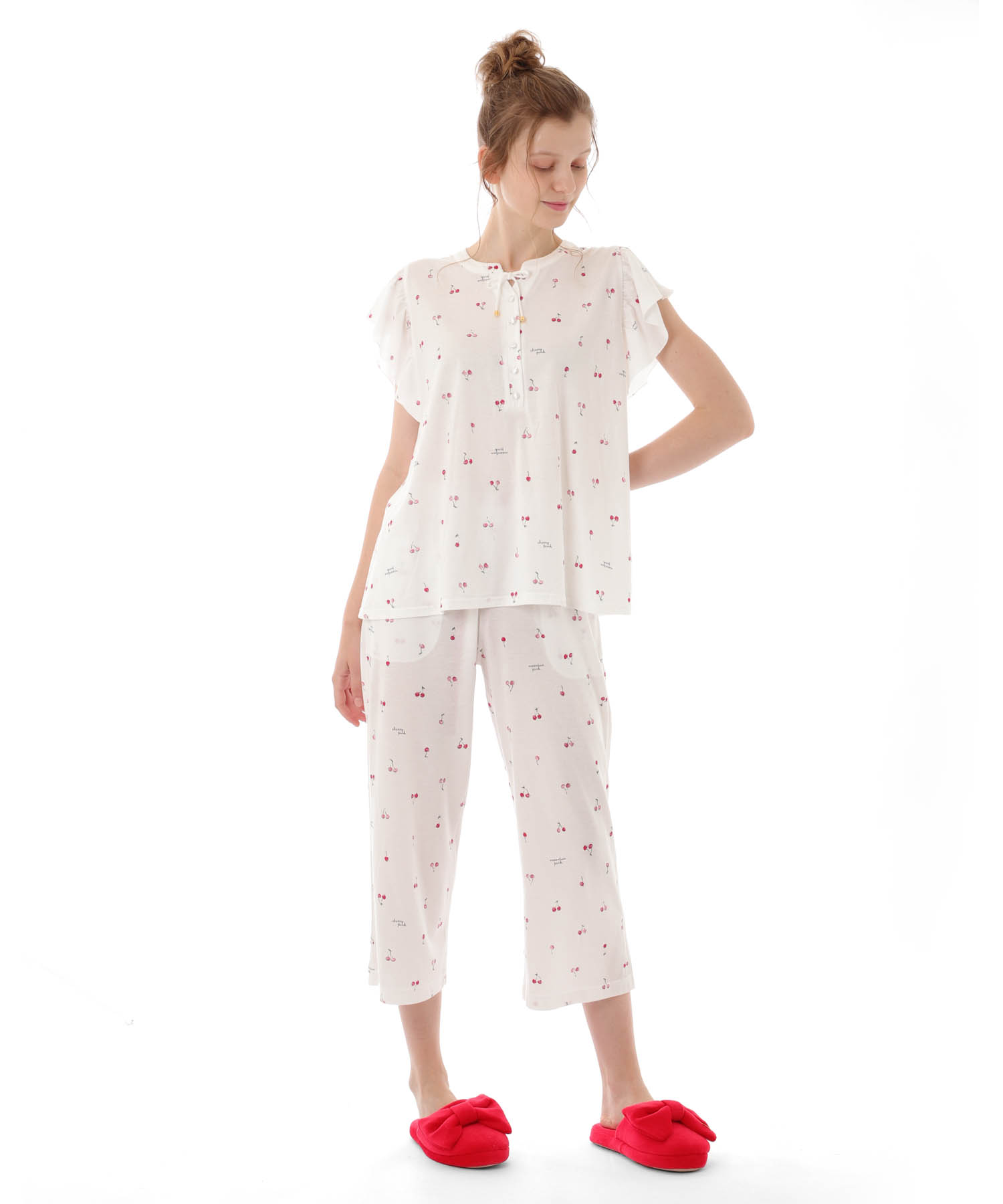 綿テンセルチェリーセットアップ_パジャマ&ルームウェア-セットアップ_ホワイト_3