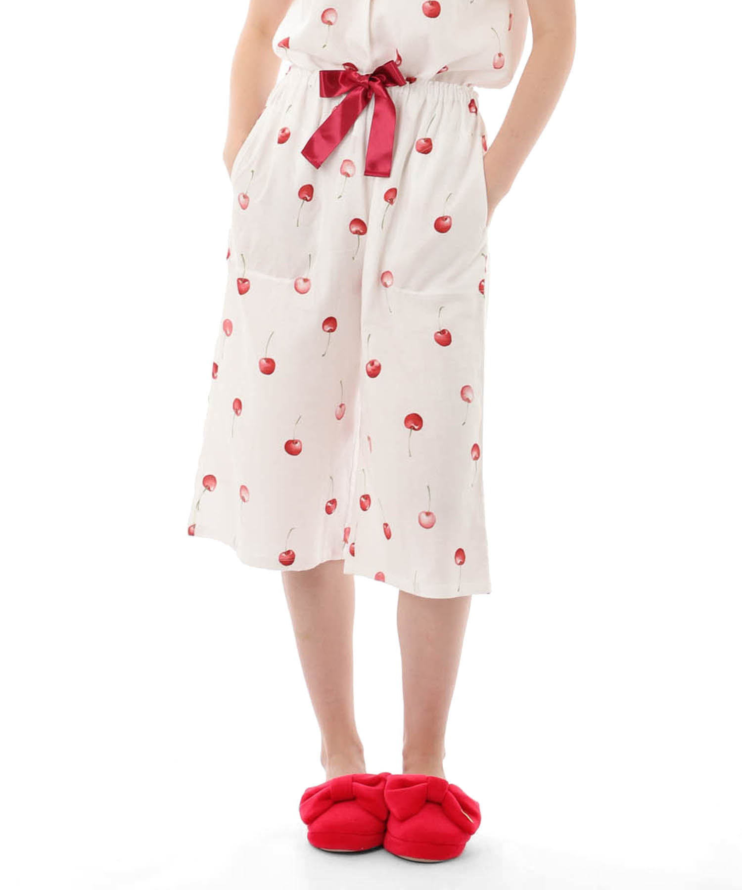 コットンＷガーゼチェリー_パジャマ&ルームウェア-セットアップ_ホワイト_8