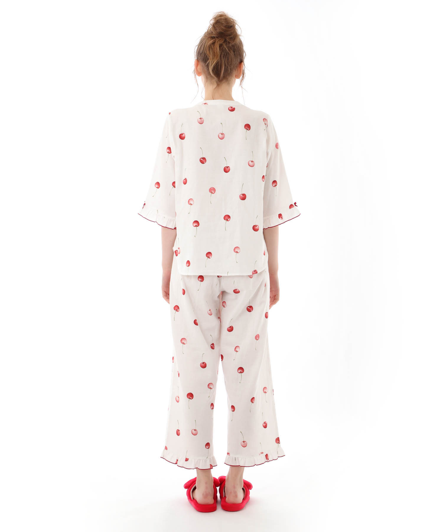 定価9790円♡新品未使用♡コットンダブルガーゼチェリーフリルパジャマ コットンダブルガーゼチェリーフリルパジャマ｜パジャマ