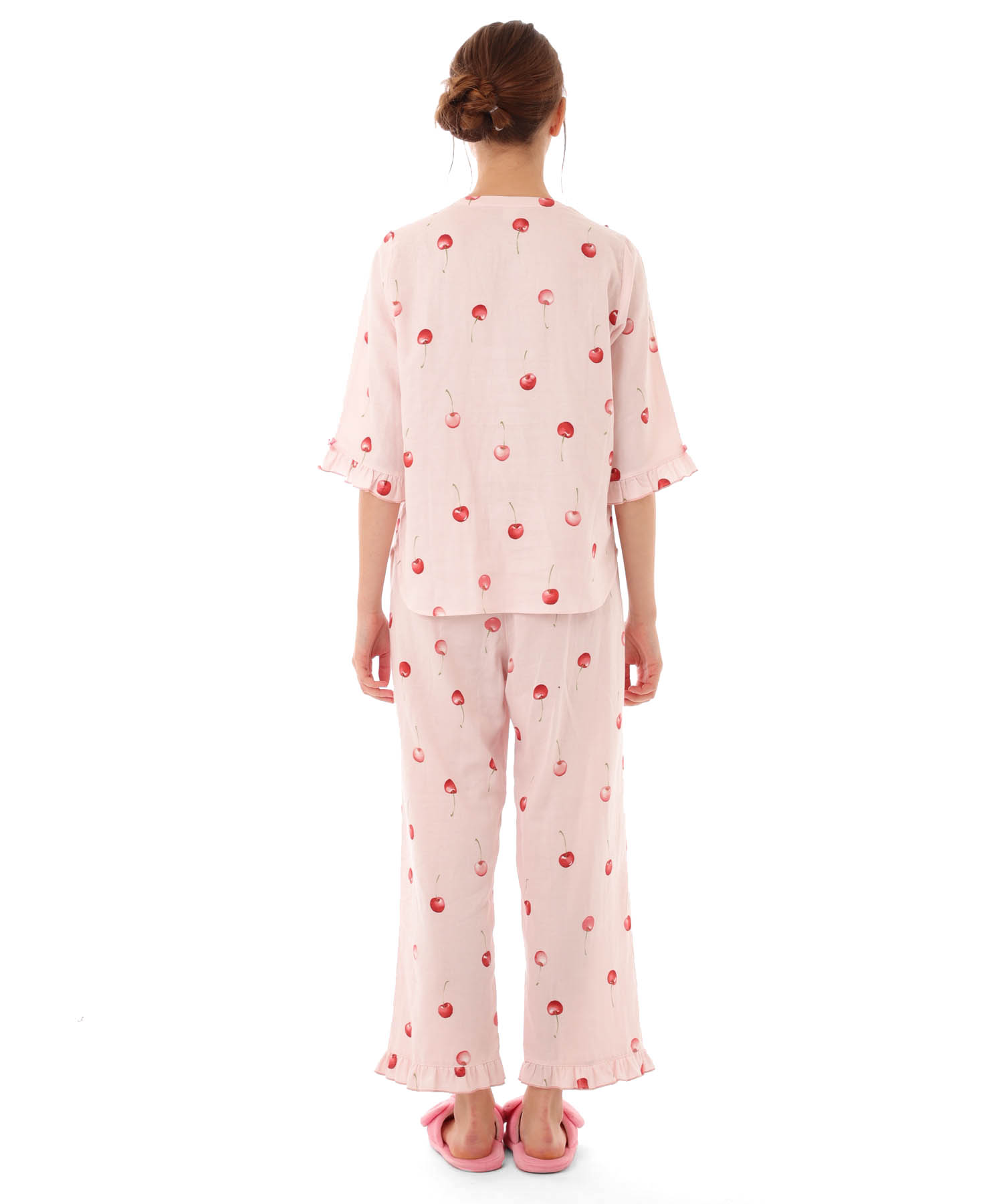 定価9790円♡新品未使用♡コットンダブルガーゼチェリーフリルパジャマ コットンWガーゼチェリーフリル｜パジャマ｜ナルエー公式通販サイト