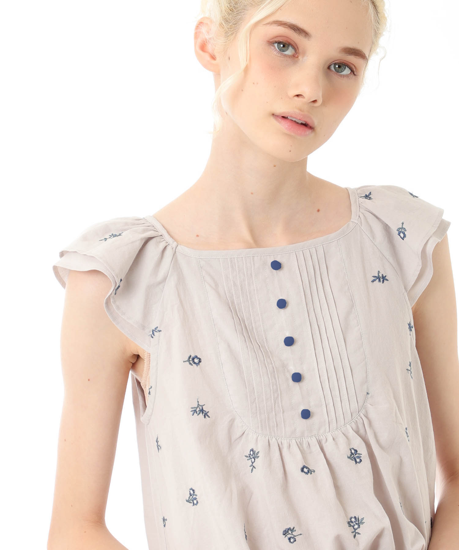 60ローンAOレースショートスリーブセットアップ_パジャマ&ルームウェア-セットアップ_グレー_6