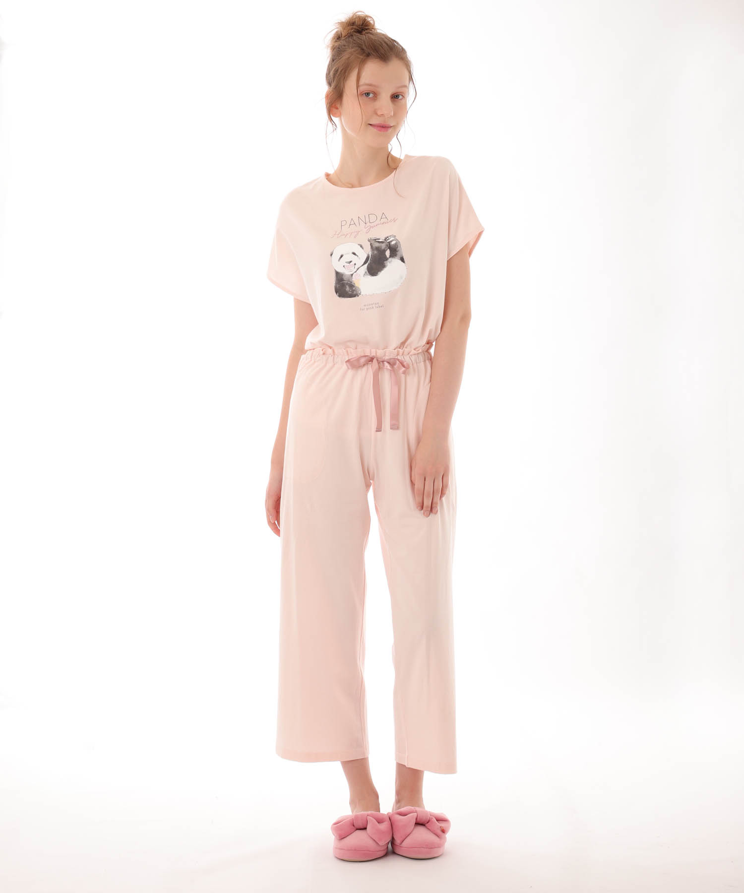 コットンベア天竺パンダ_パジャマ&ルームウェア-セットアップ_ピンク_1