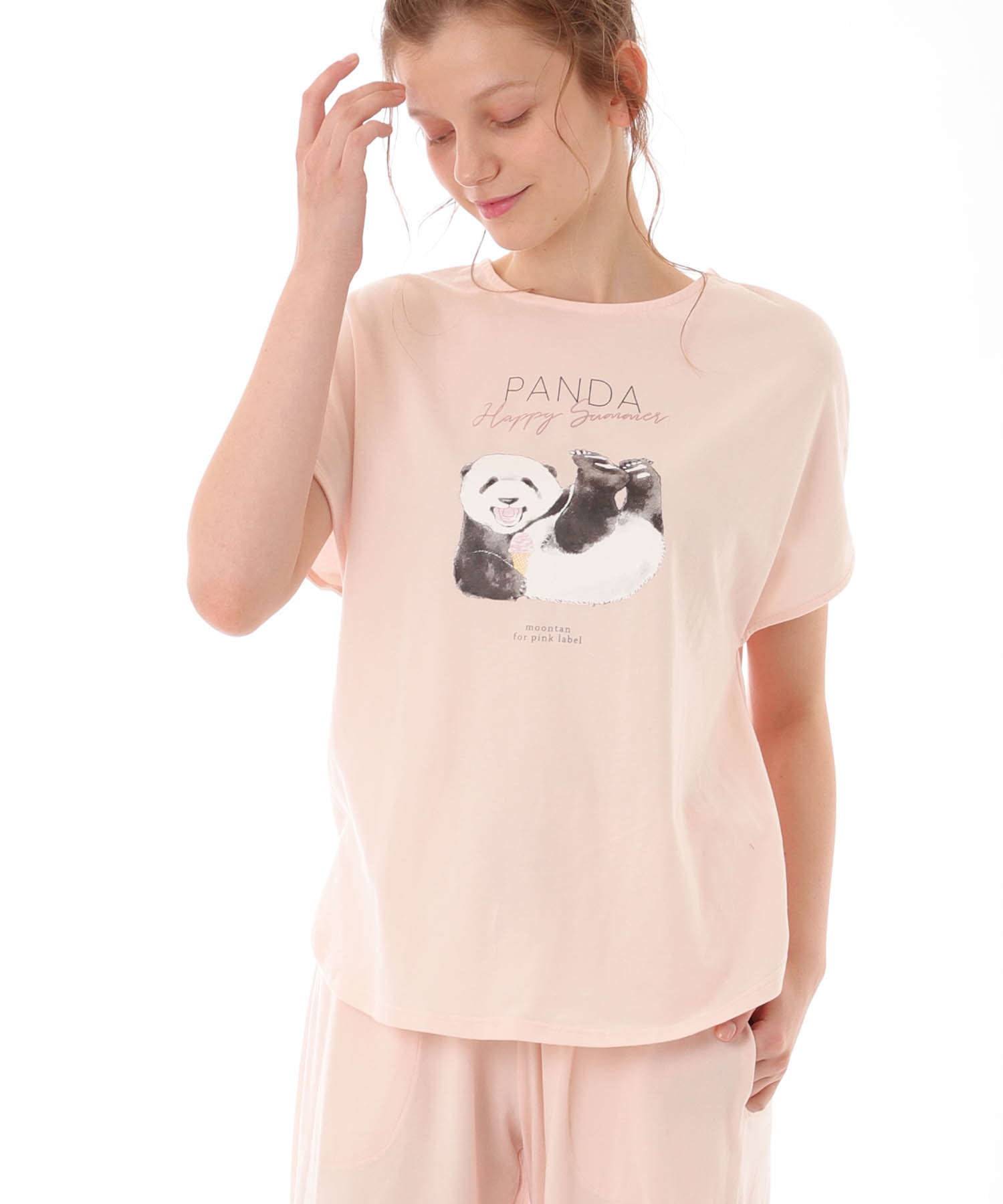 コットンベア天竺パンダ_パジャマ&ルームウェア-セットアップ_ピンク_4