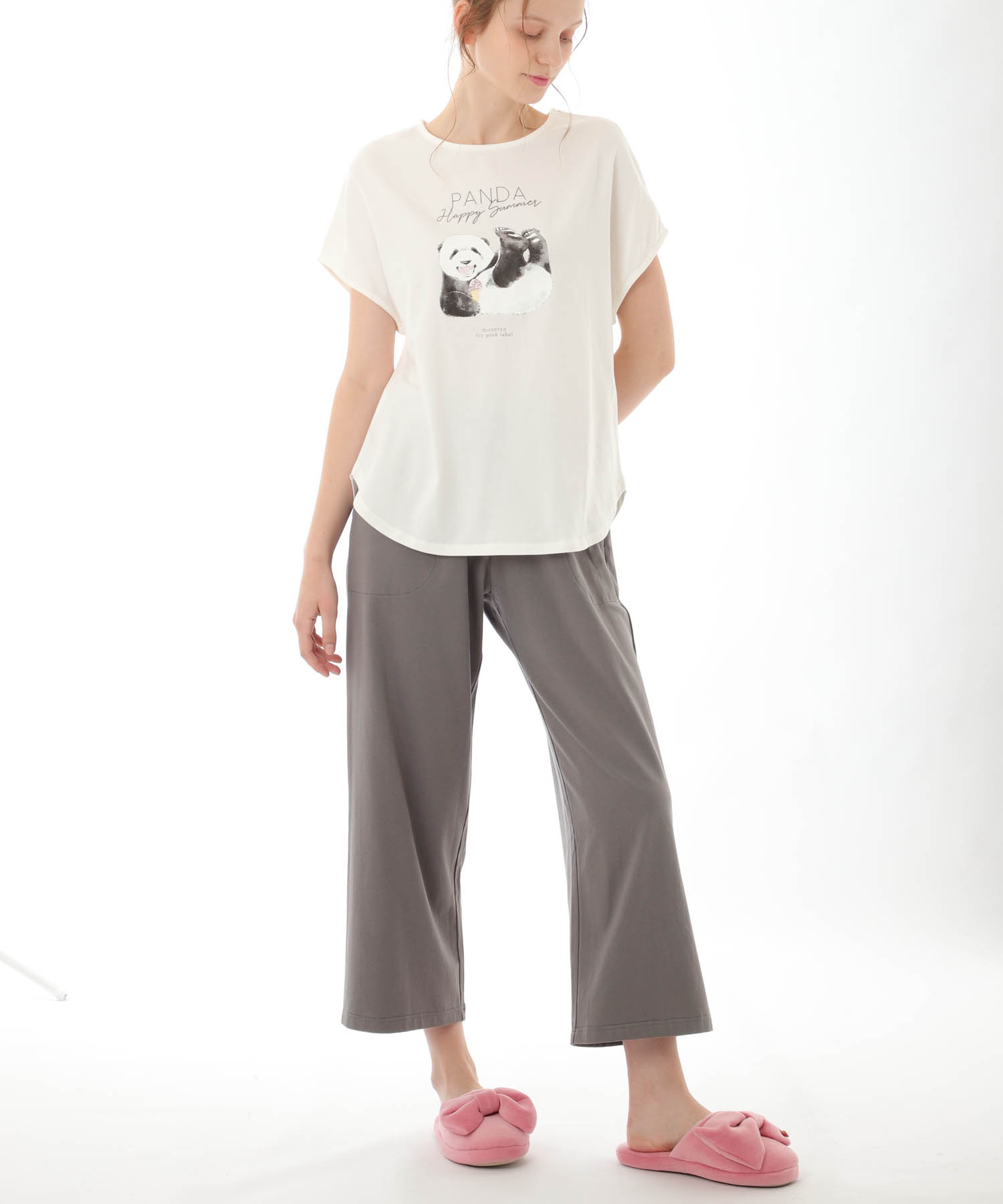 コットンベア天竺パンダ_パジャマ&ルームウェア-セットアップ_ホワイト_0
