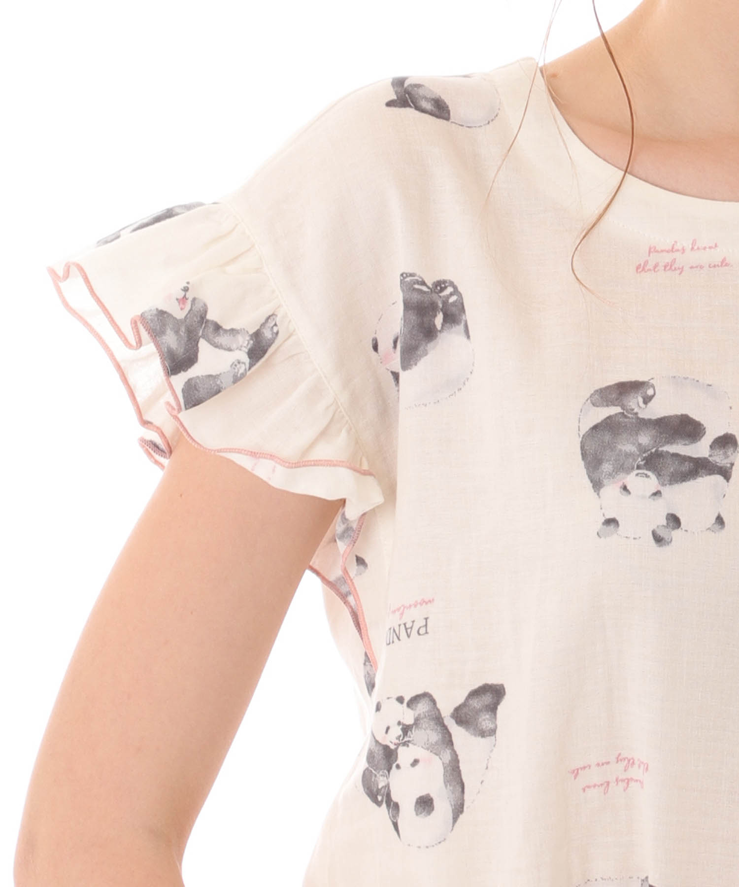 ダブルガーゼパンダセットアップ_パジャマ&ルームウェア-セットアップ_クリーム_4