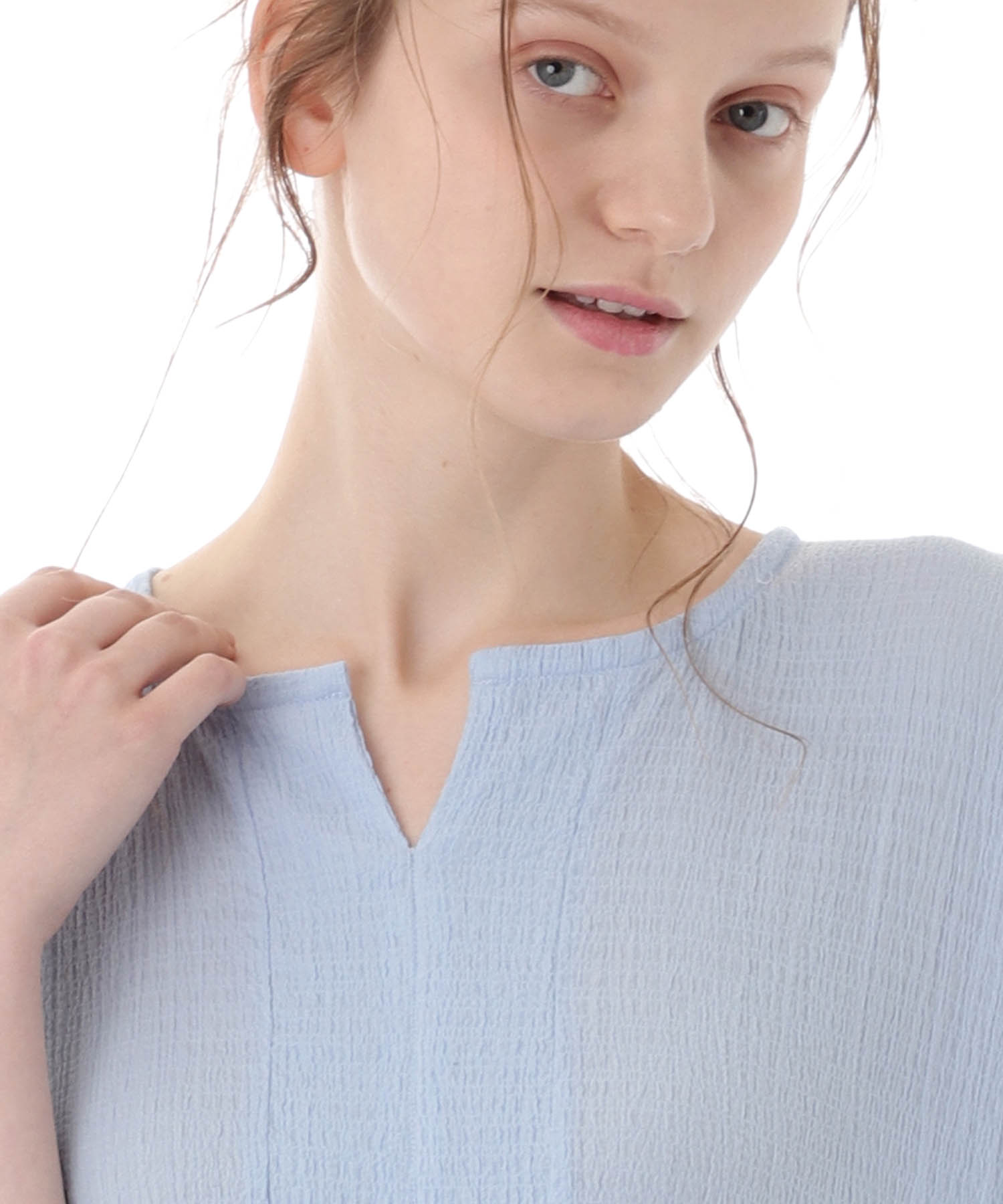 コットンクリンクルワンピース_パジャマ&ルームウェア-ワンピース・ネグリジェ_ブルー_4